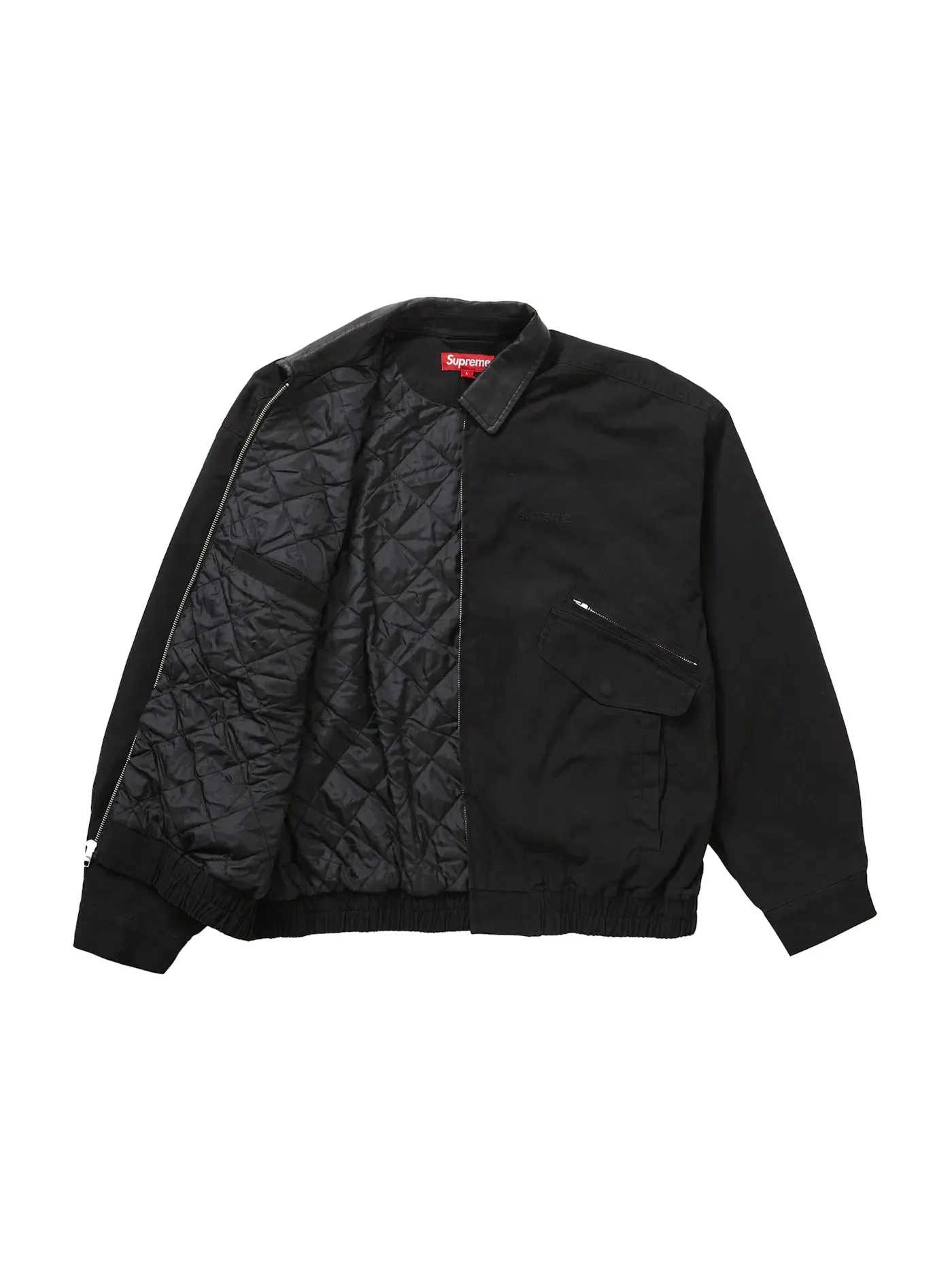 Мужская куртка-утилитарка из кожи Supreme Jacket — изображение 2 из 3, черный