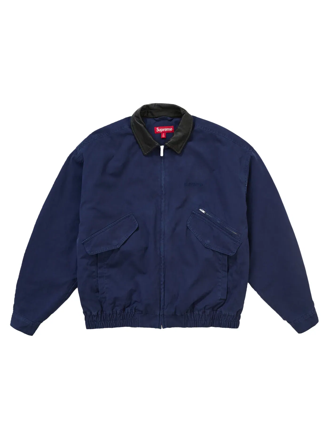 Мужская куртка-утилити с кожаным воротником Supreme FW24 — изображение 1 из 3, темно-синий