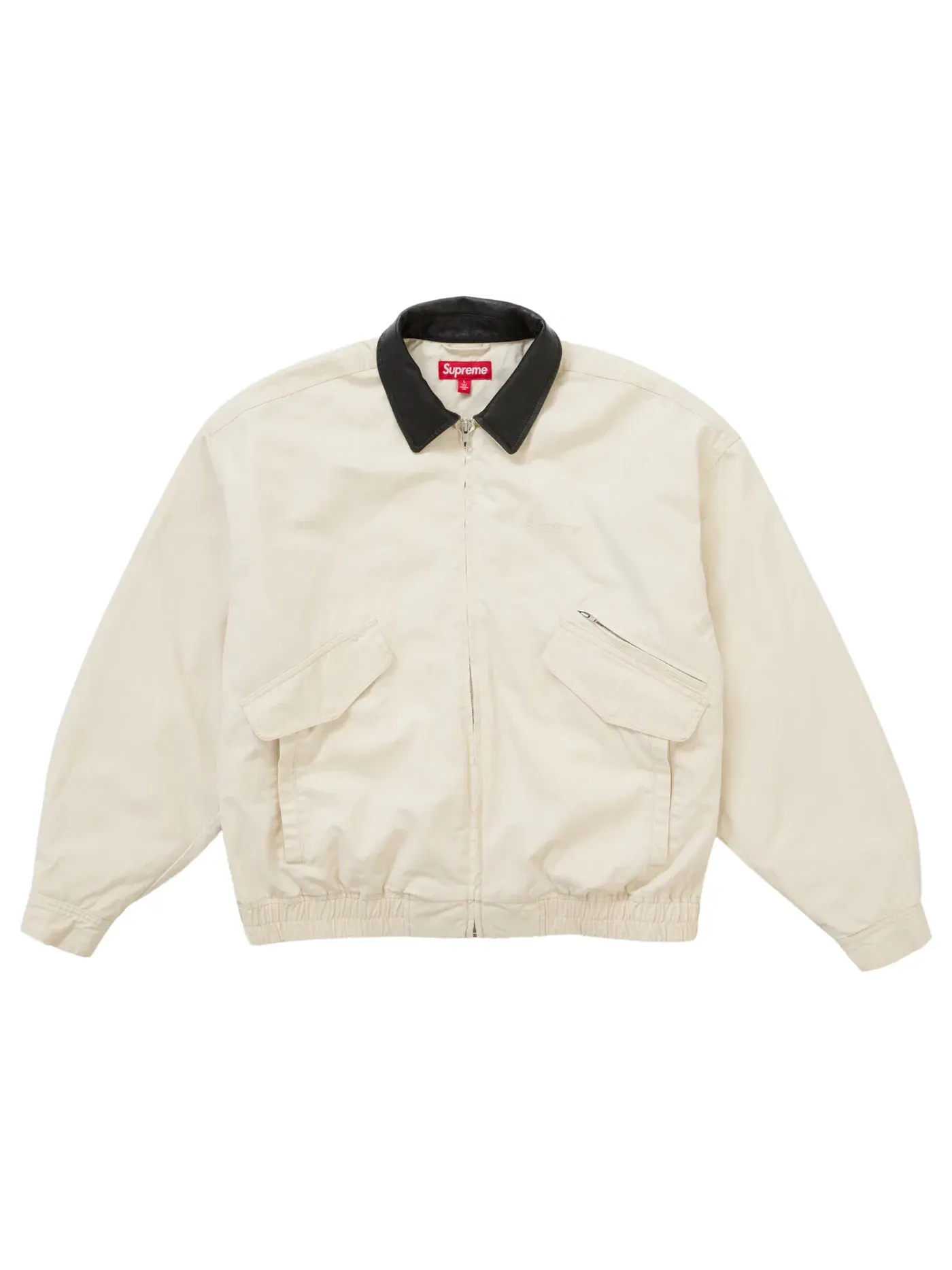 Мужская куртка-утилитар с воротником из кожи Supreme Jacket (FW24) — изображение 1 из 4, серый