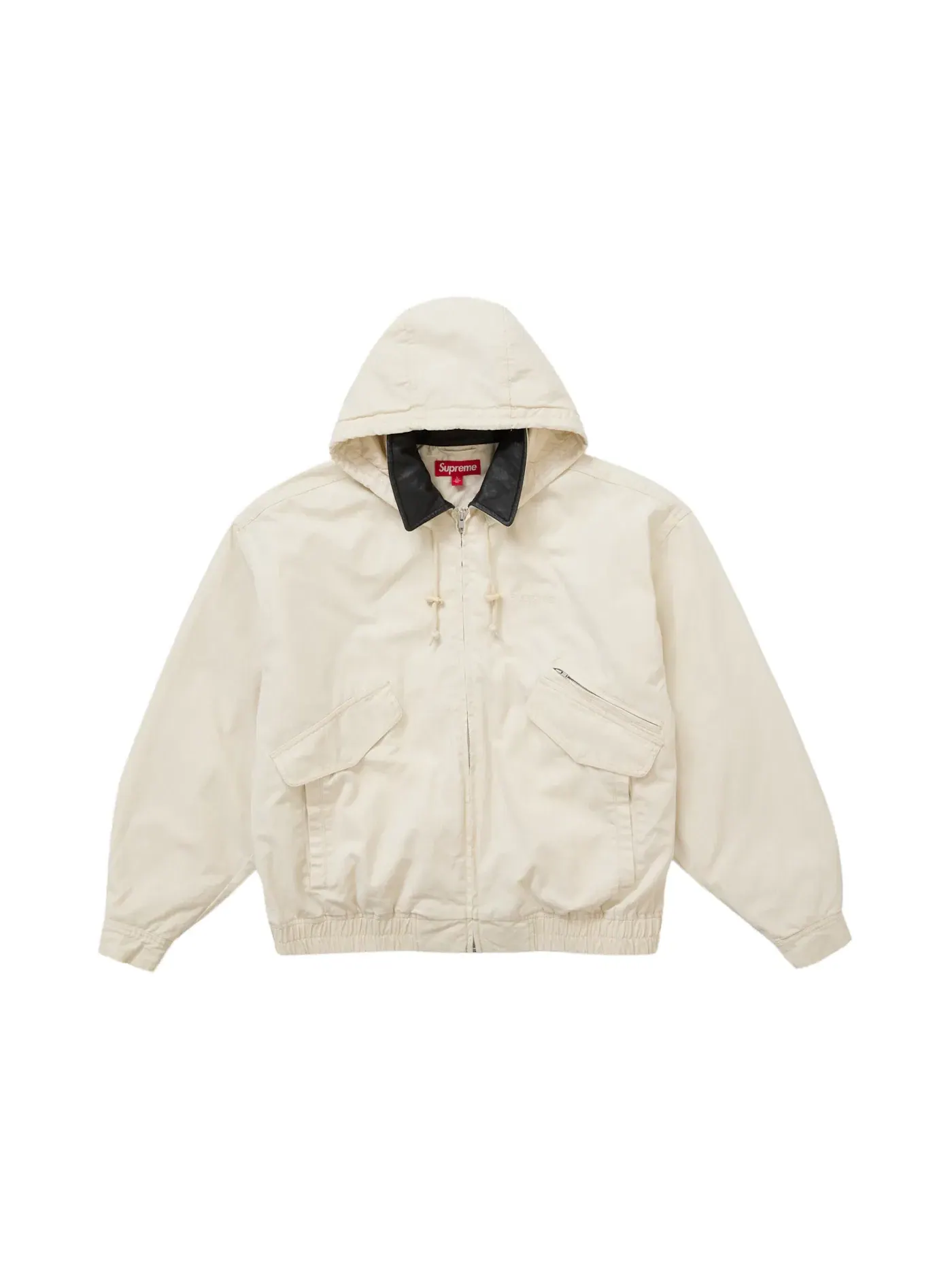 Мужская куртка-утилитар с воротником из кожи Supreme Jacket (FW24) — изображение 4 из 4, серый