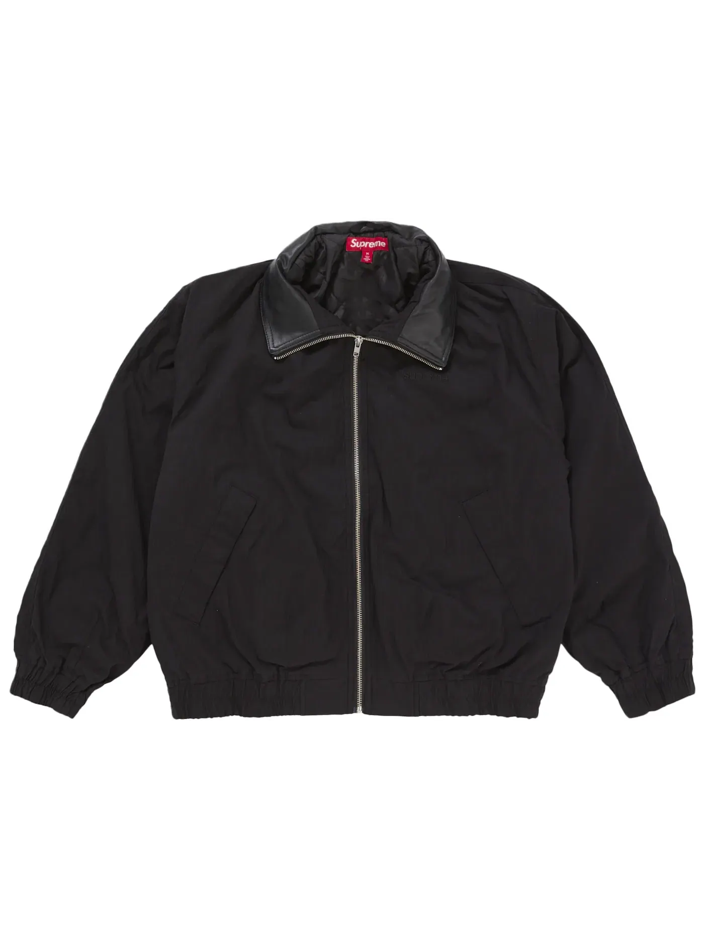 Мужская куртка с кожаным воротником Supreme Jacket (SS25) — изображение 1 из 3, черный