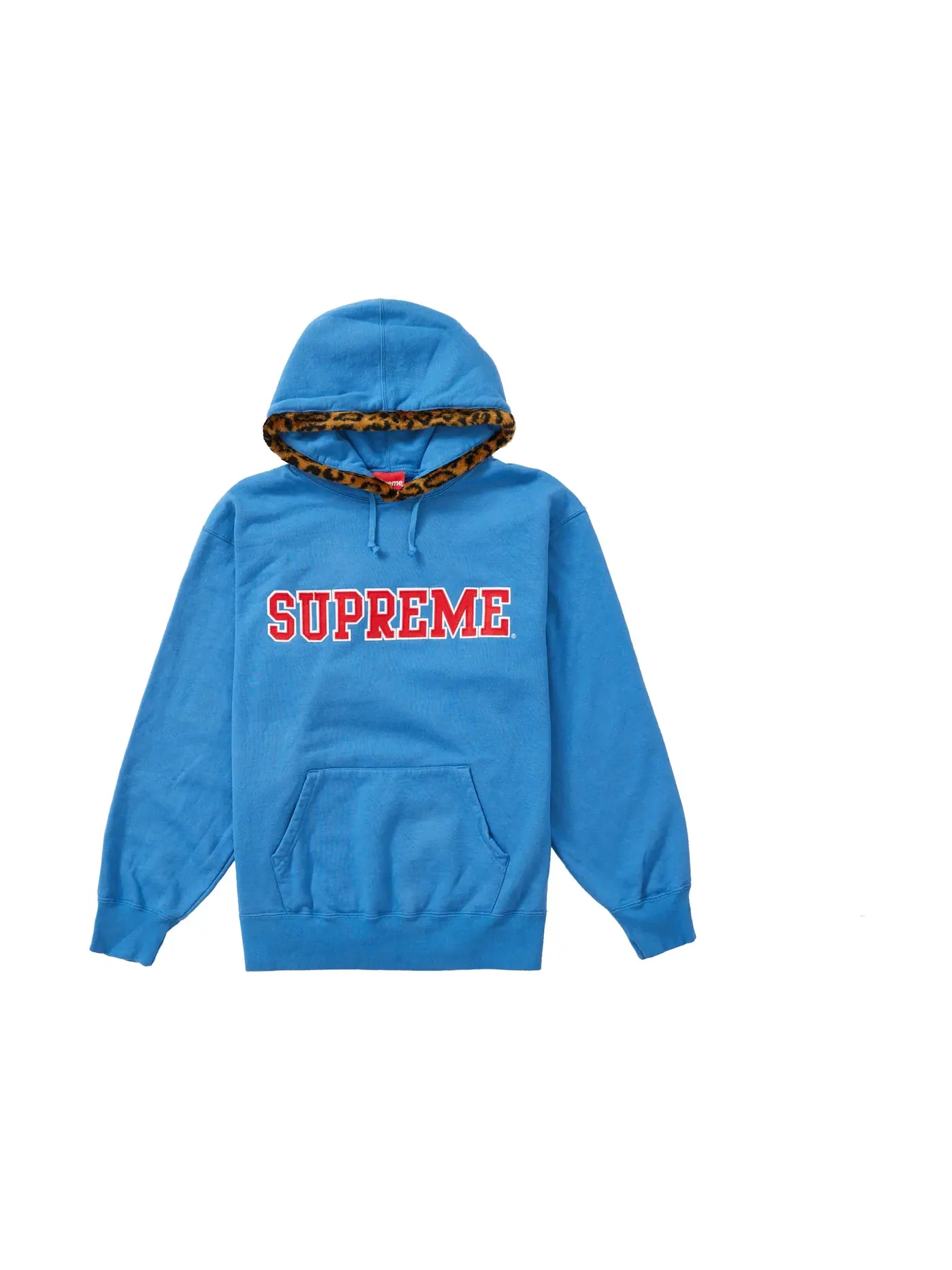 Мужской свитшот с капюшоном и отделкой из леопардового меха Supreme, Pale Royal — изображение 1 из 1
