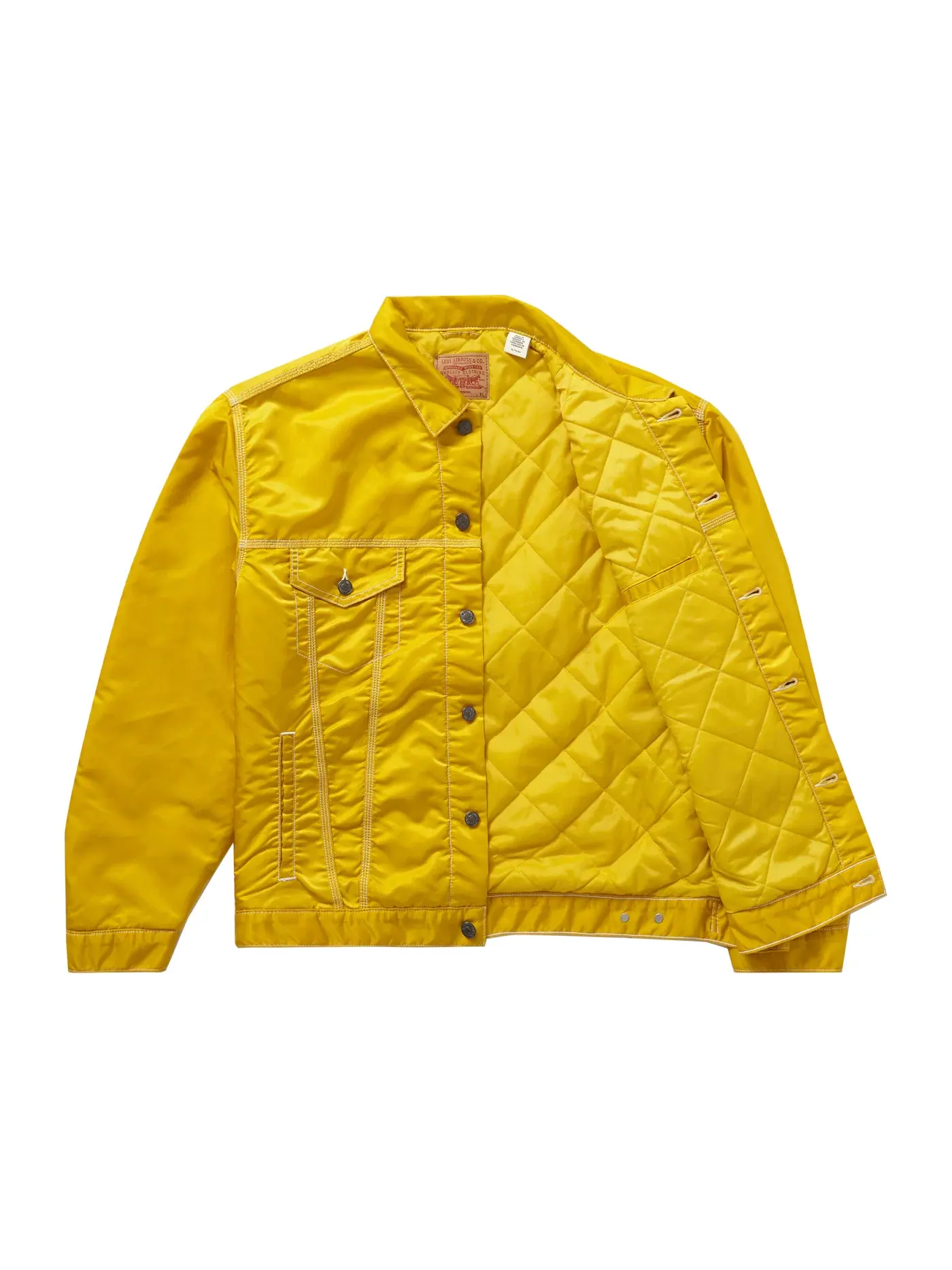 Мужская куртка-джинсовка с воротником из нейлона Supreme Trucker Jacket — изображение 2 из 3, желтый
