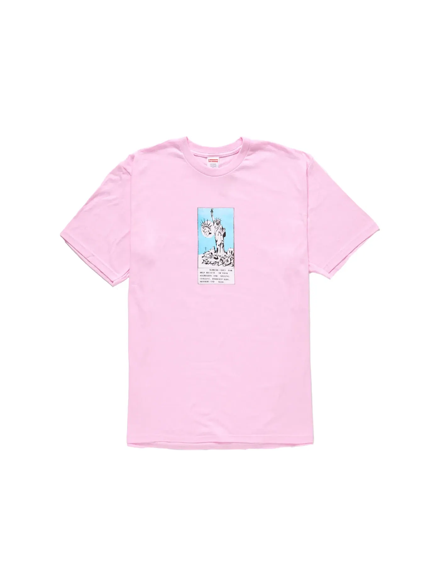 Мужская футболка с принтом Supreme Liberty Tee — изображение 1 из 1, розовый