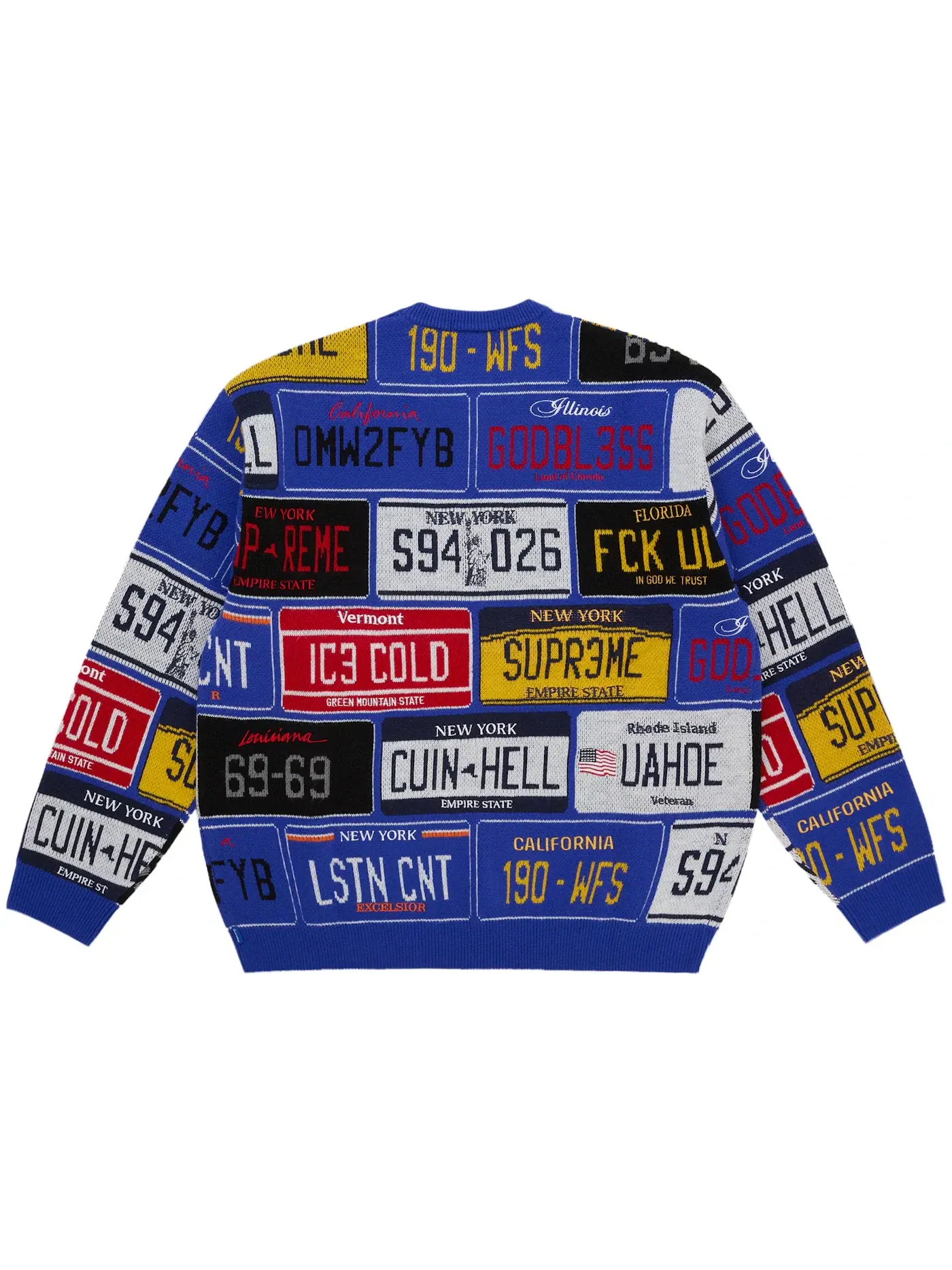 Мужской свитер с принтом License Plate Supreme — изображение 2 из 2, королевский