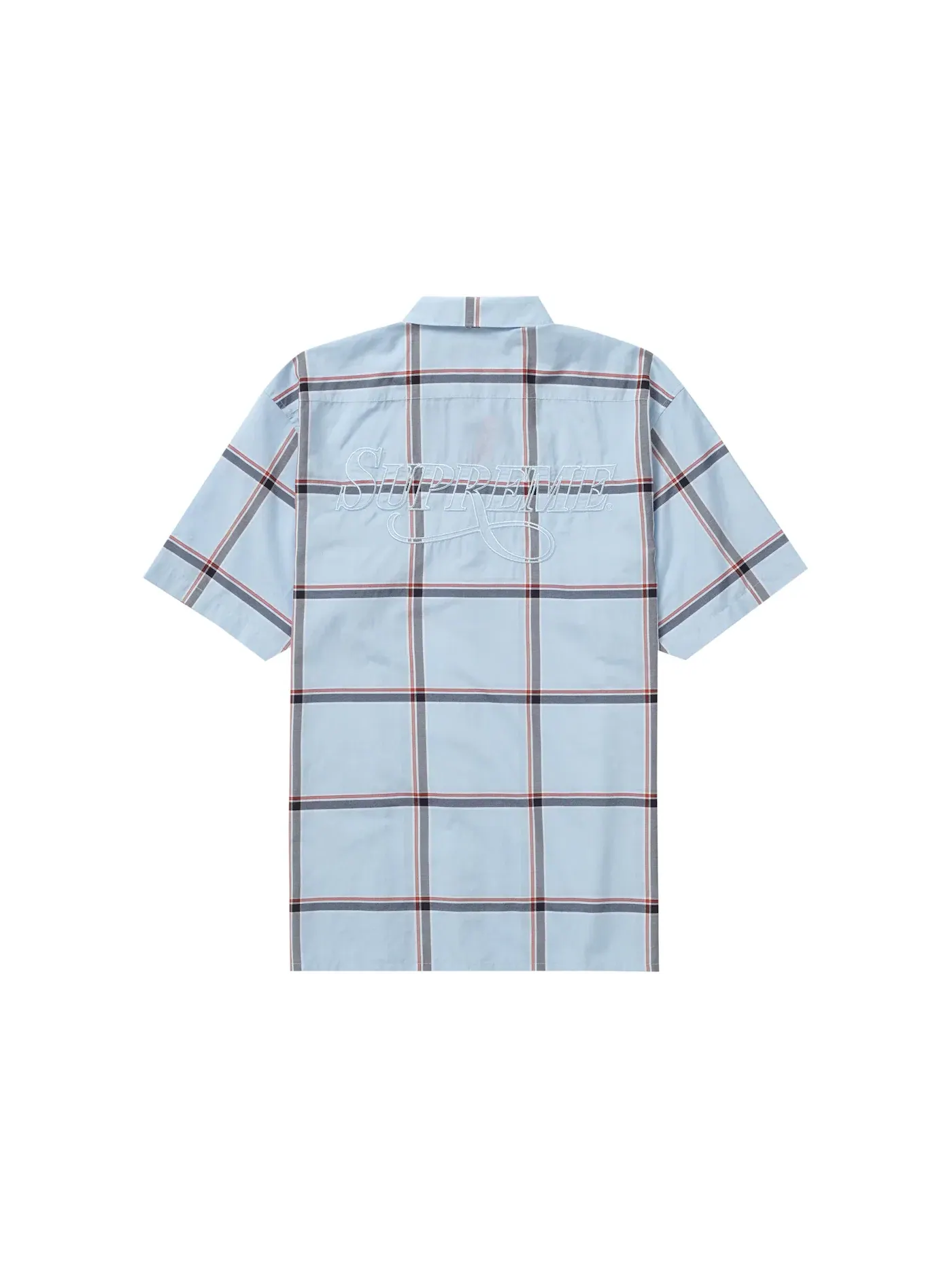 Мужская рубашка с коротким рукавом в клетку Supreme — изображение 2 из 2, синий