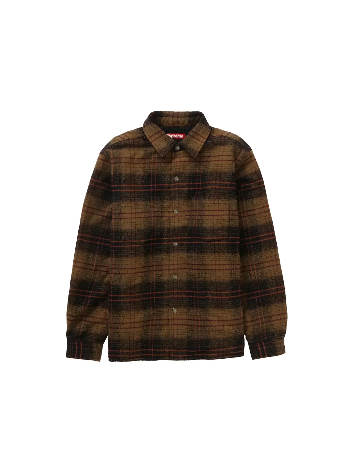 Мужская рубашка с принтом Supreme Lined Flannel Snap Shirt — изображение 1 из 2, черный