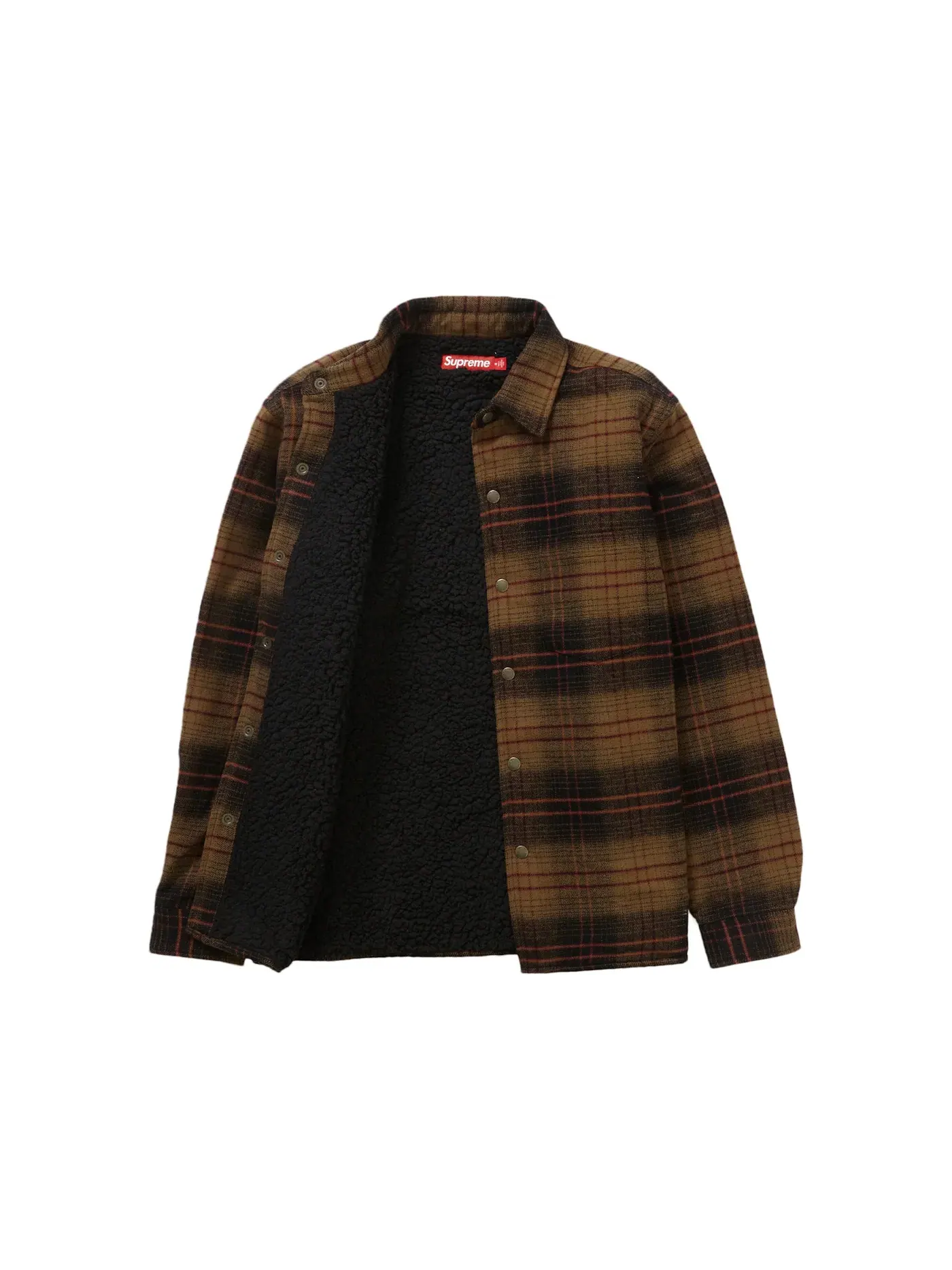 Мужская рубашка с принтом Supreme Lined Flannel Snap Shirt — изображение 2 из 2, черный