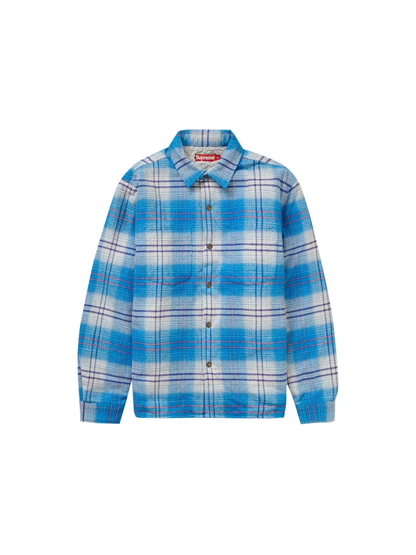 Мужская рубашка из фланели на кнопках Supreme — изображение 1 из 3, синий