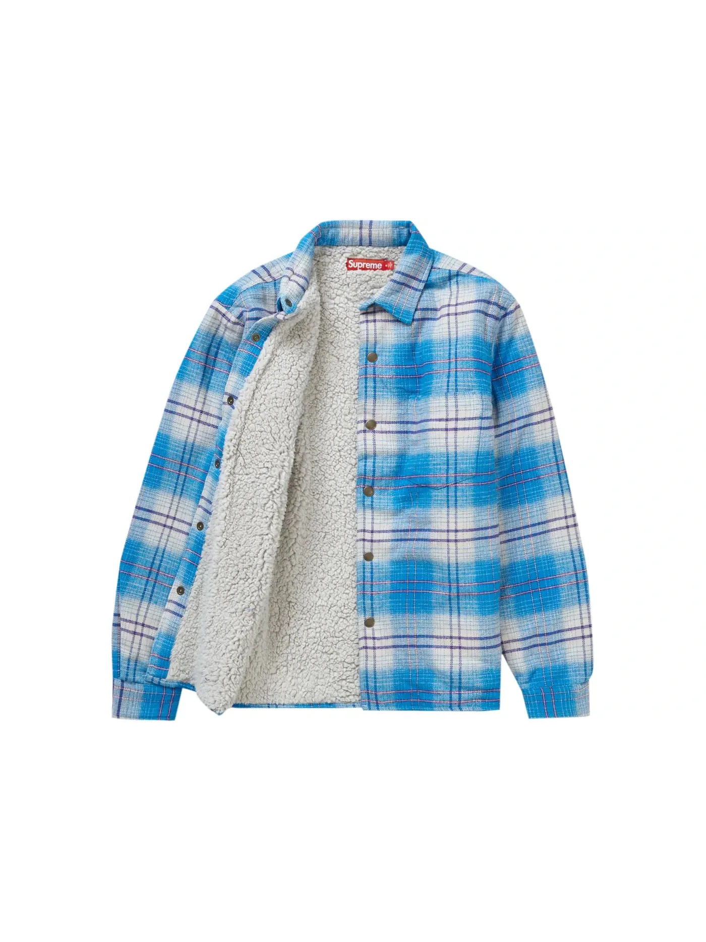 Мужская рубашка из фланели на кнопках Supreme — изображение 2 из 3, синий