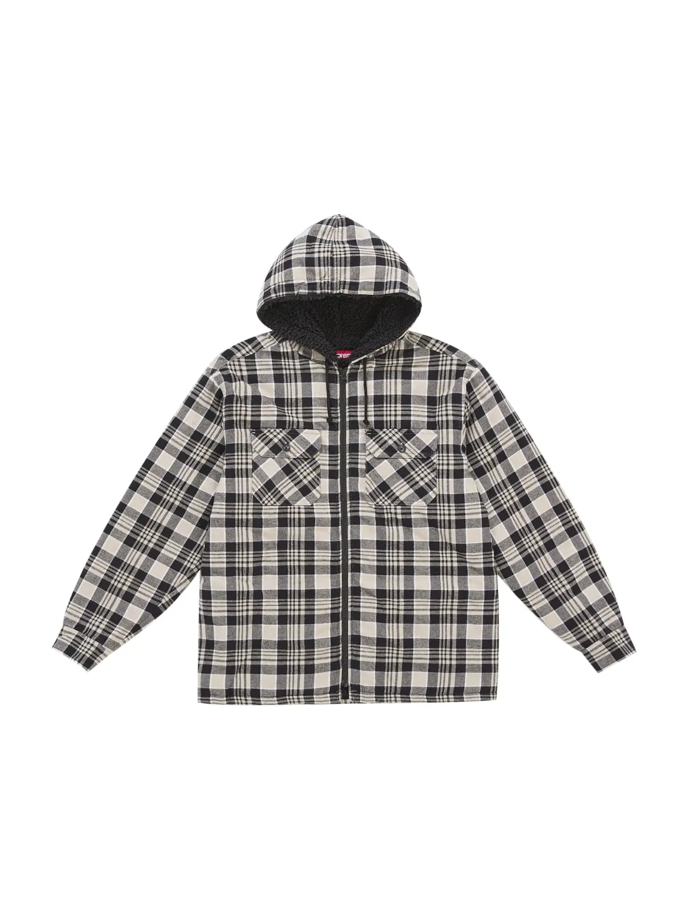 Мужская фланелевая рубашка-худи на молнии с капюшоном Supreme Shirt — изображение 1 из 3, белый