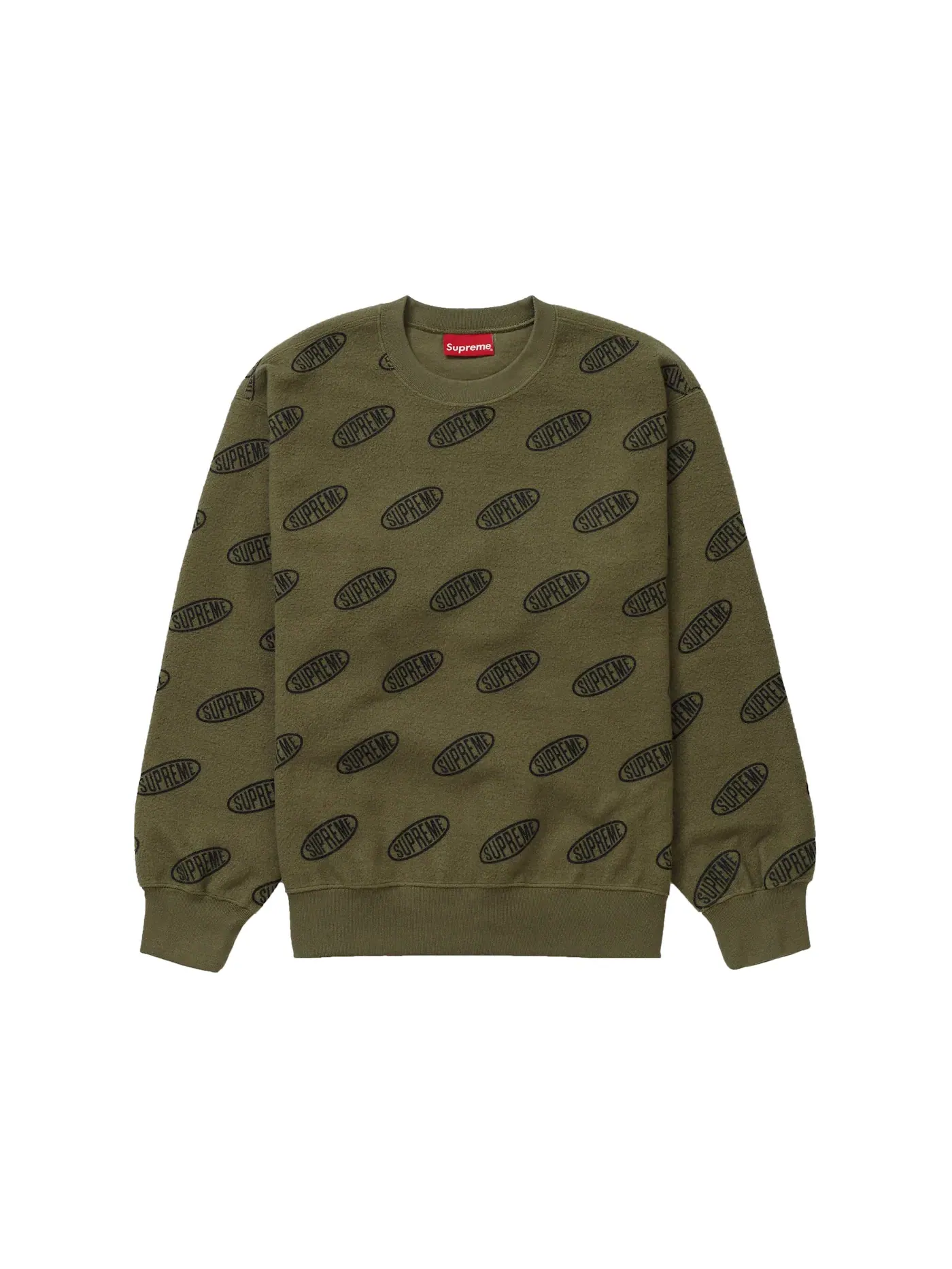Мужской свитшот с длинным рукавом Supreme Crewneck — изображение 1 из 2, светлый оливковый