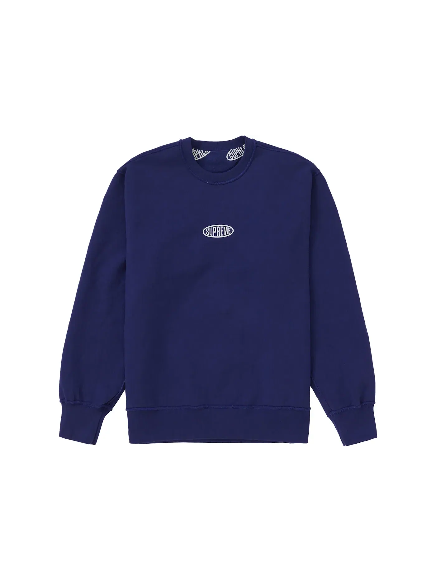 Мужской свитшот с воротником-хомутом Supreme Crewneck — изображение 2 из 2, темно-синий