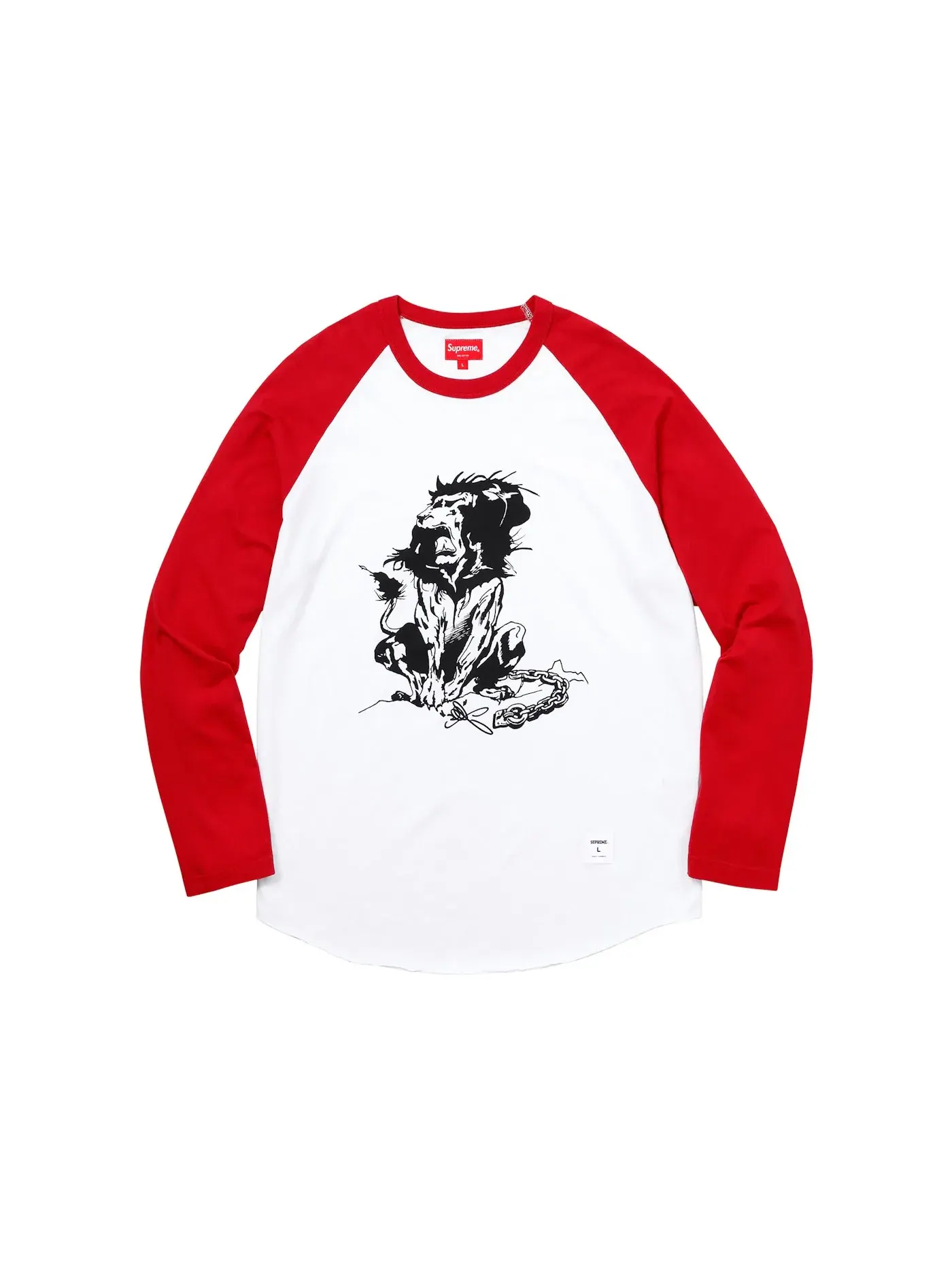 Мужская футболка реглан с принтом Supreme Lion Red — изображение 1 из 1