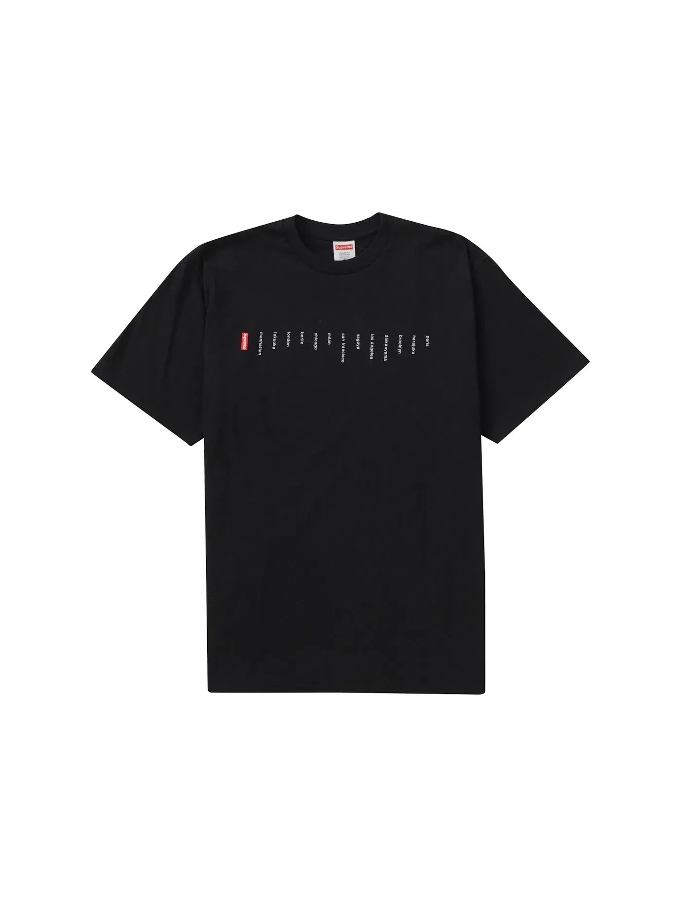 Мужская футболка с принтом Supreme Location Tee — изображение 1 из 1, черный
