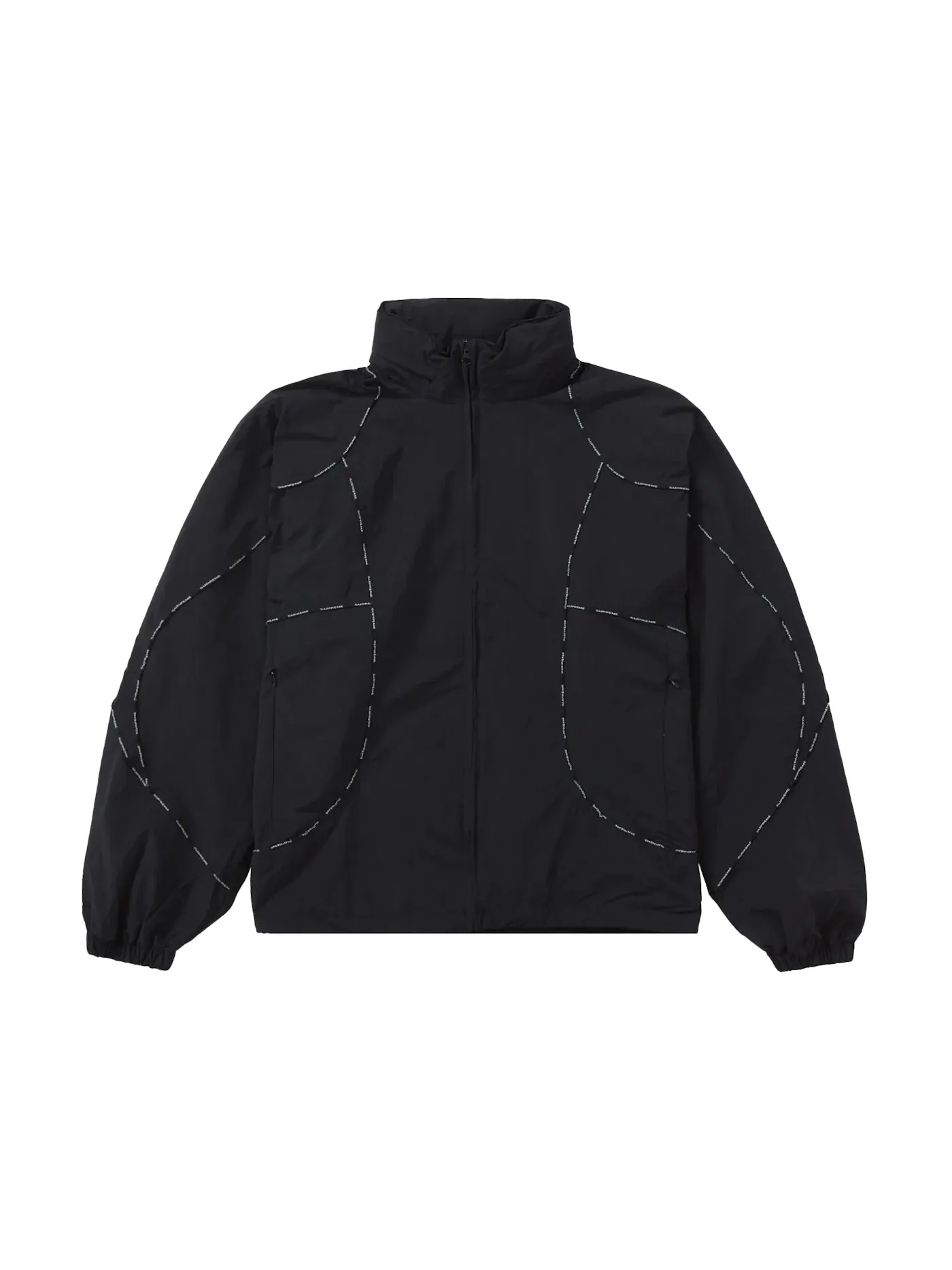 Мужская куртка с логотипом Supreme и контрастной окантовкой Supreme Logo Piping Hooded Track Jacket — изображение 1 из 3
