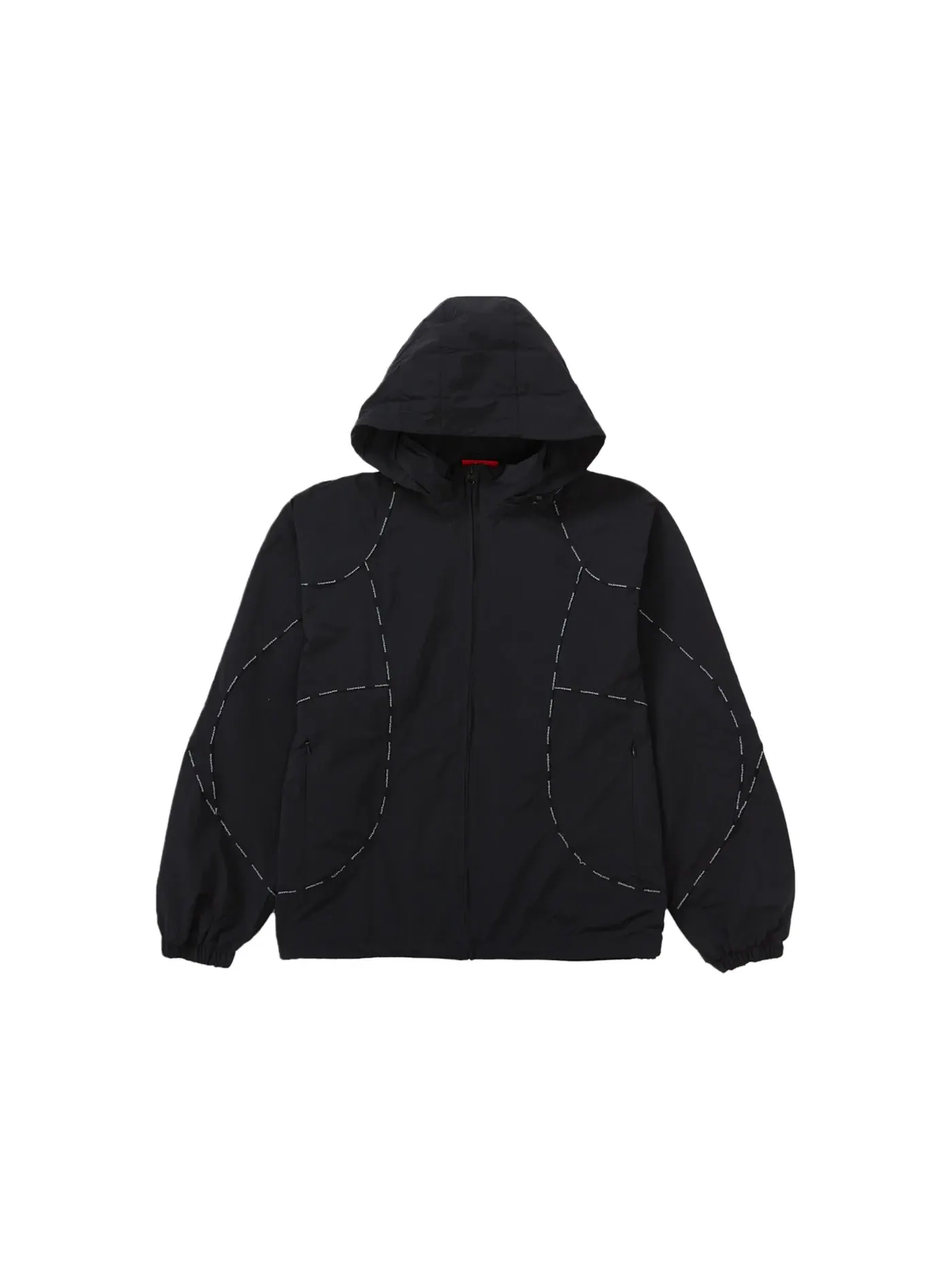 Мужская куртка с логотипом Supreme и контрастной окантовкой Supreme Logo Piping Hooded Track Jacket — изображение 2 из 3
