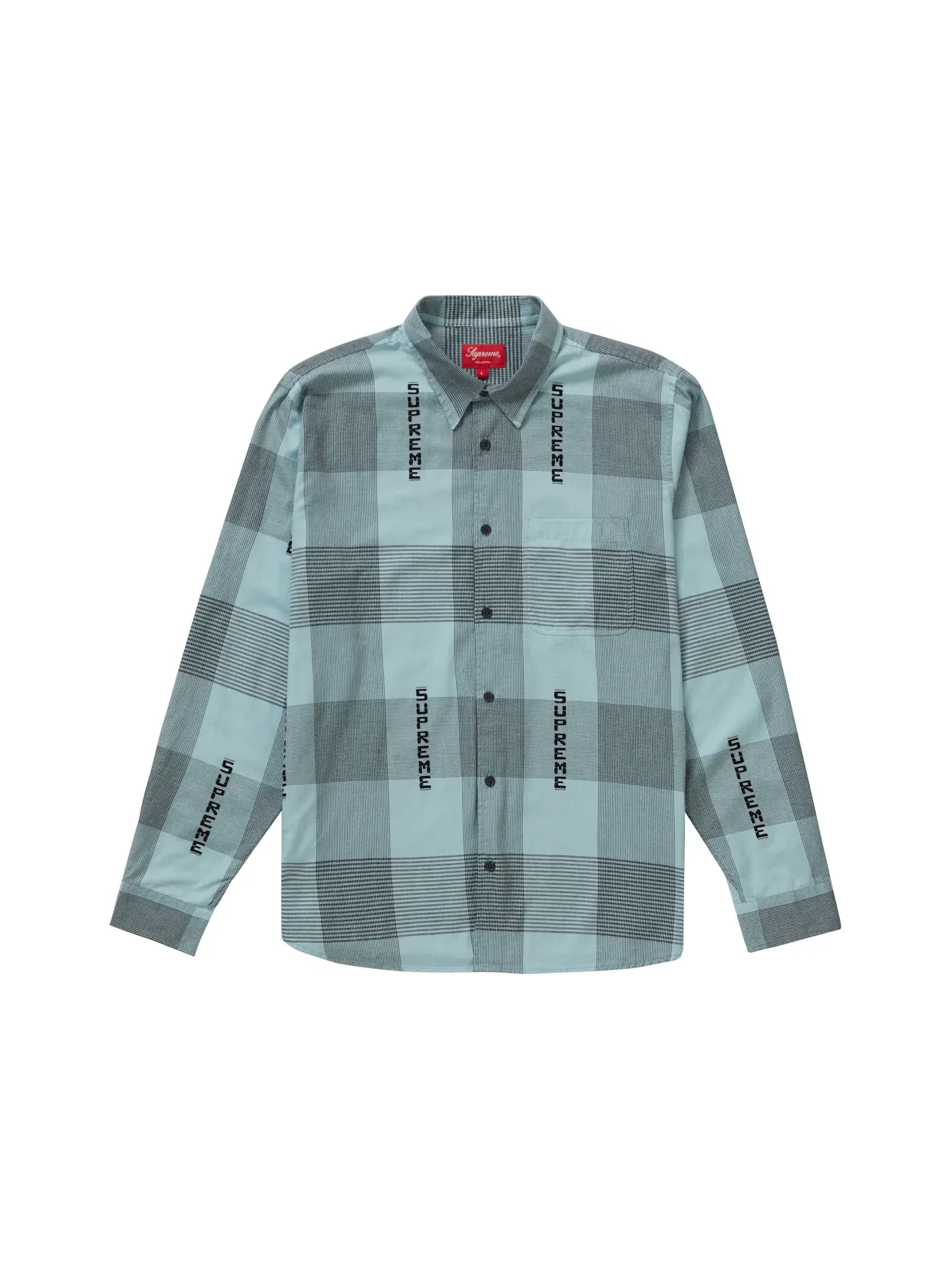 Мужская рубашка с принтом Supreme Shirt — изображение 1 из 1, светлый синий
