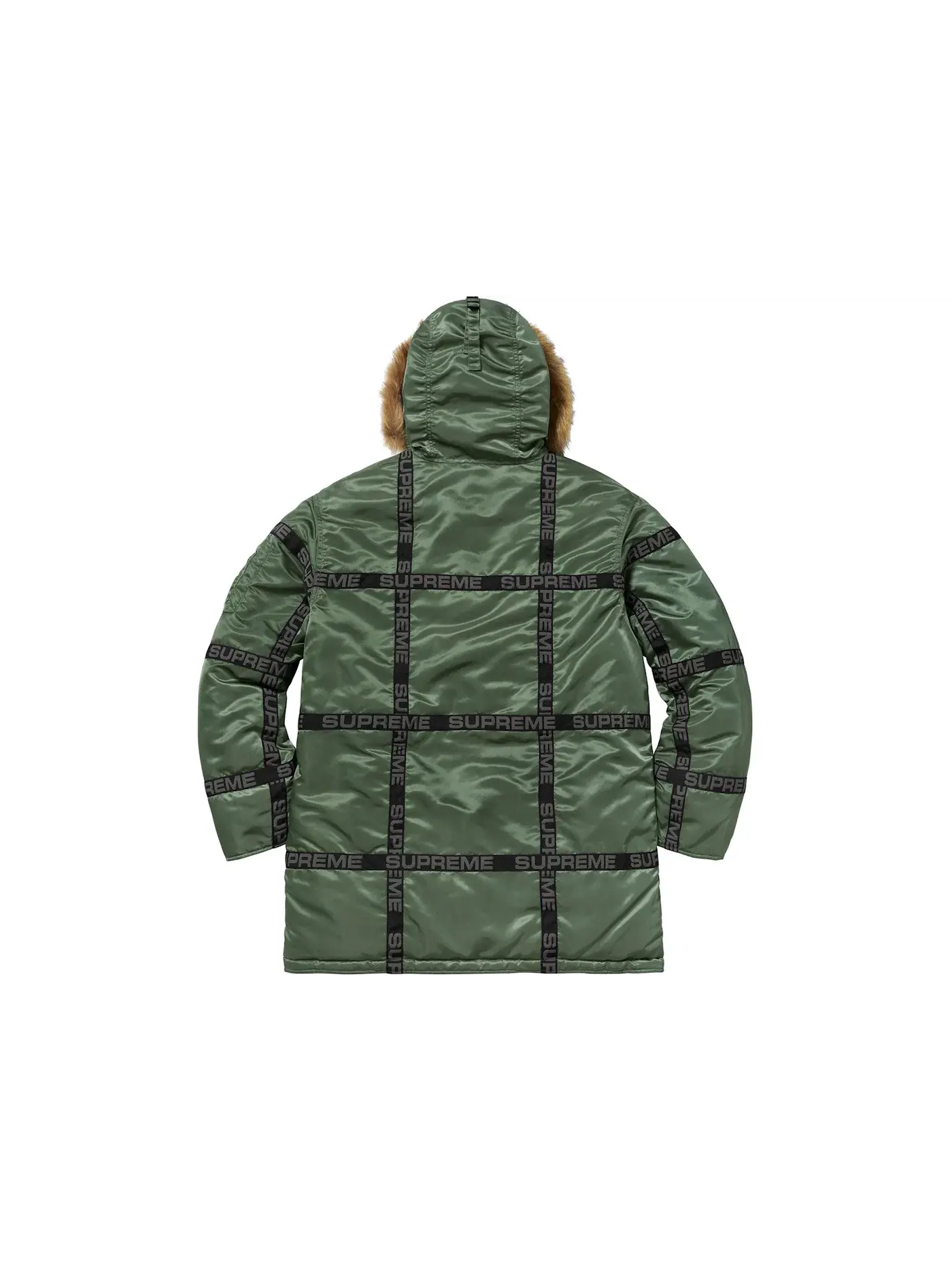 Мужское пальто с принтом Parka Supreme — изображение 3 из 3, оливковый