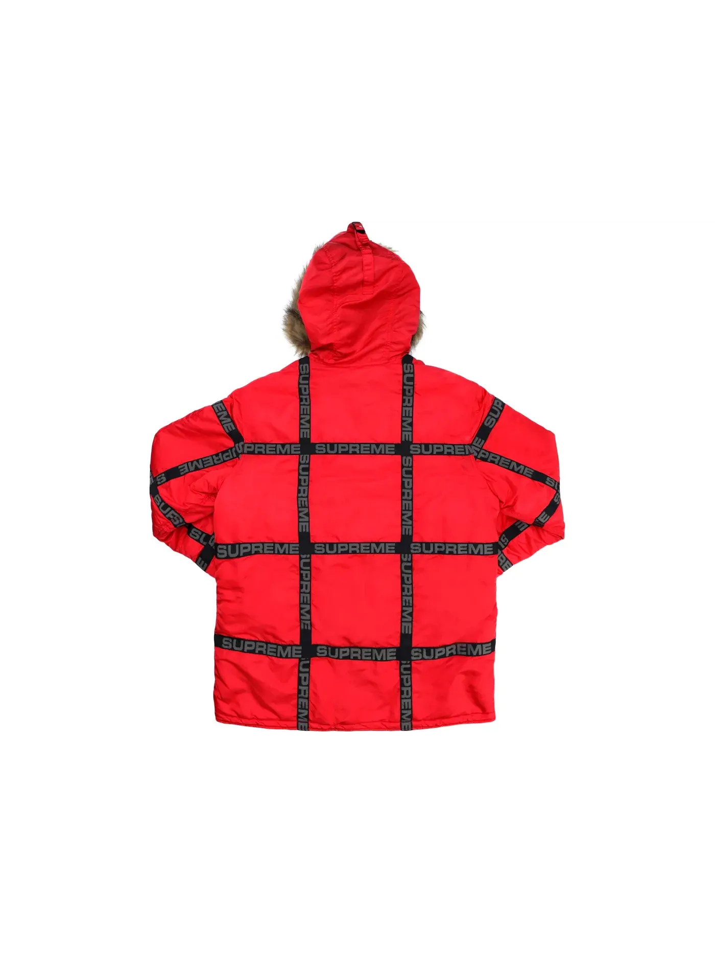 Мужская куртка-парка с принтом Supreme Logo Tape N-3B Parka — изображение 2 из 3, красный