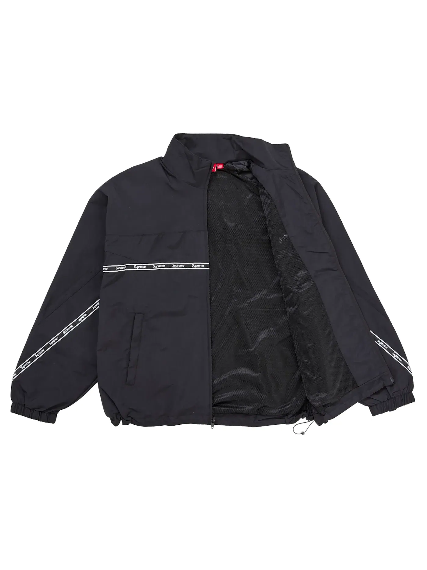 Мужская куртка с длинным рукавом Supreme Logo Taping Track Jacket — изображение 2 из 3, черный