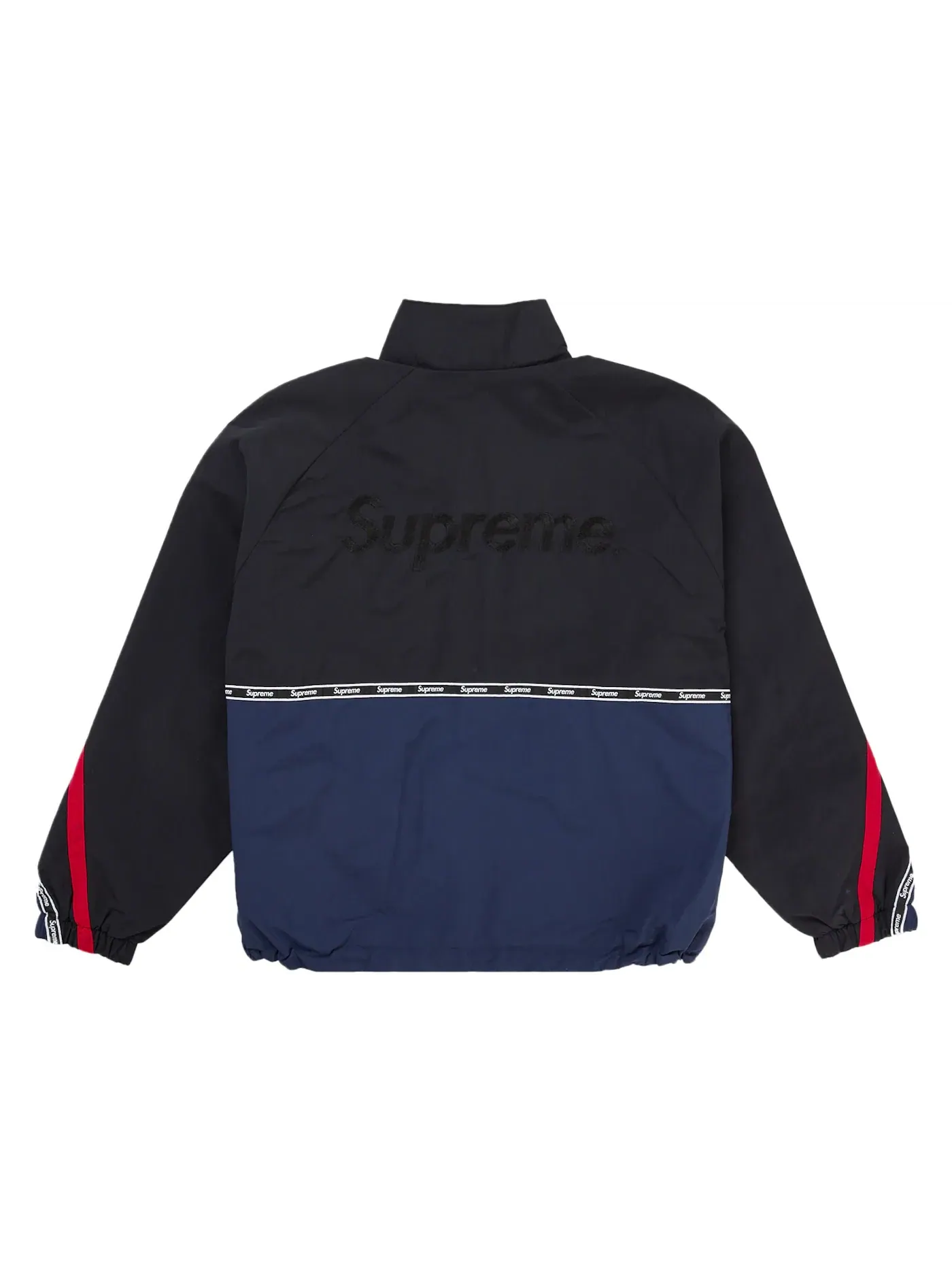 Мужская куртка с принтом Supreme Logo Taping Track Jacket Navy — изображение 3 из 3