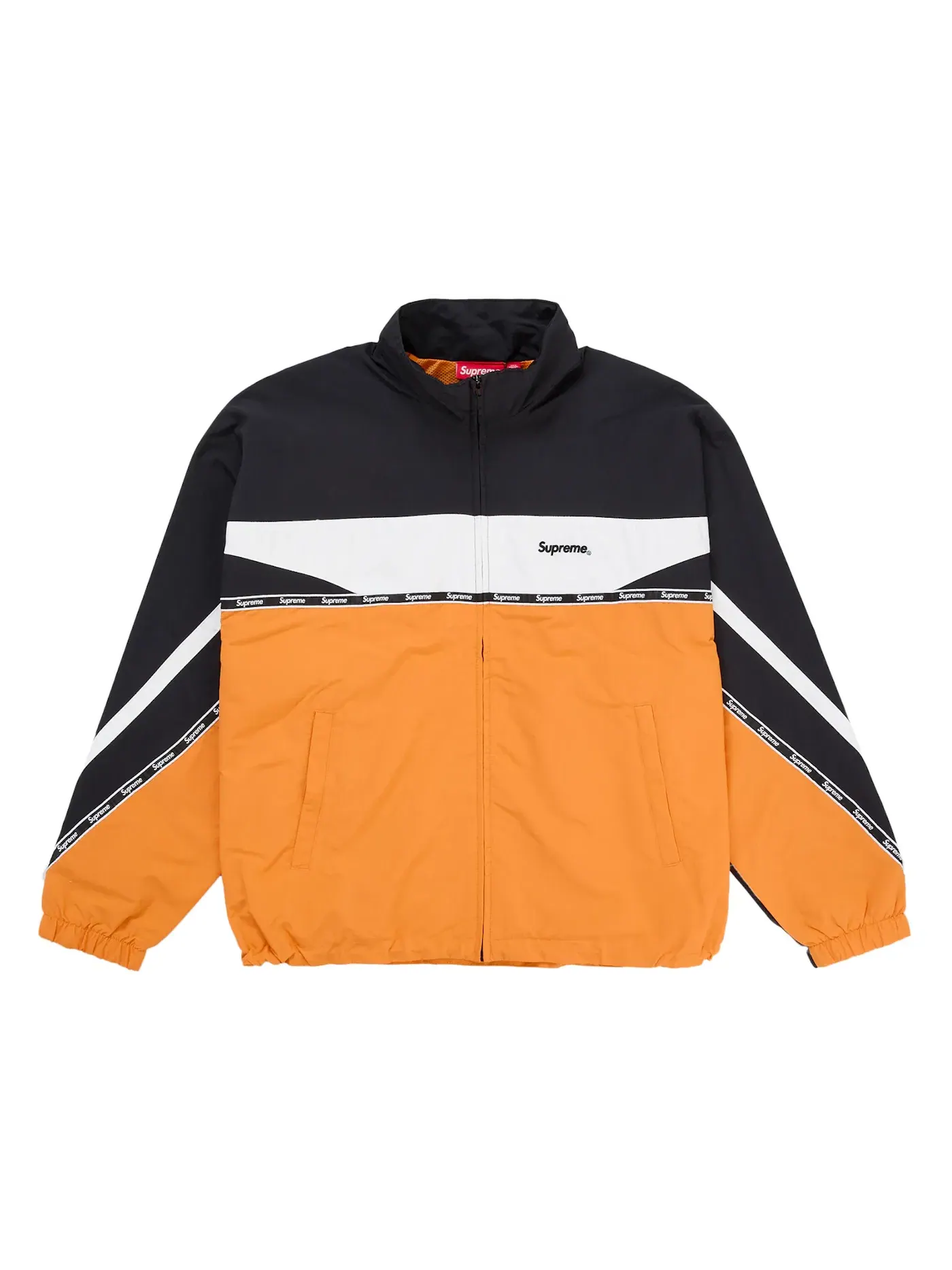 Мужская куртка с принтом Supreme Logo Taping Track Jacket — изображение 1 из 3, оранжевый