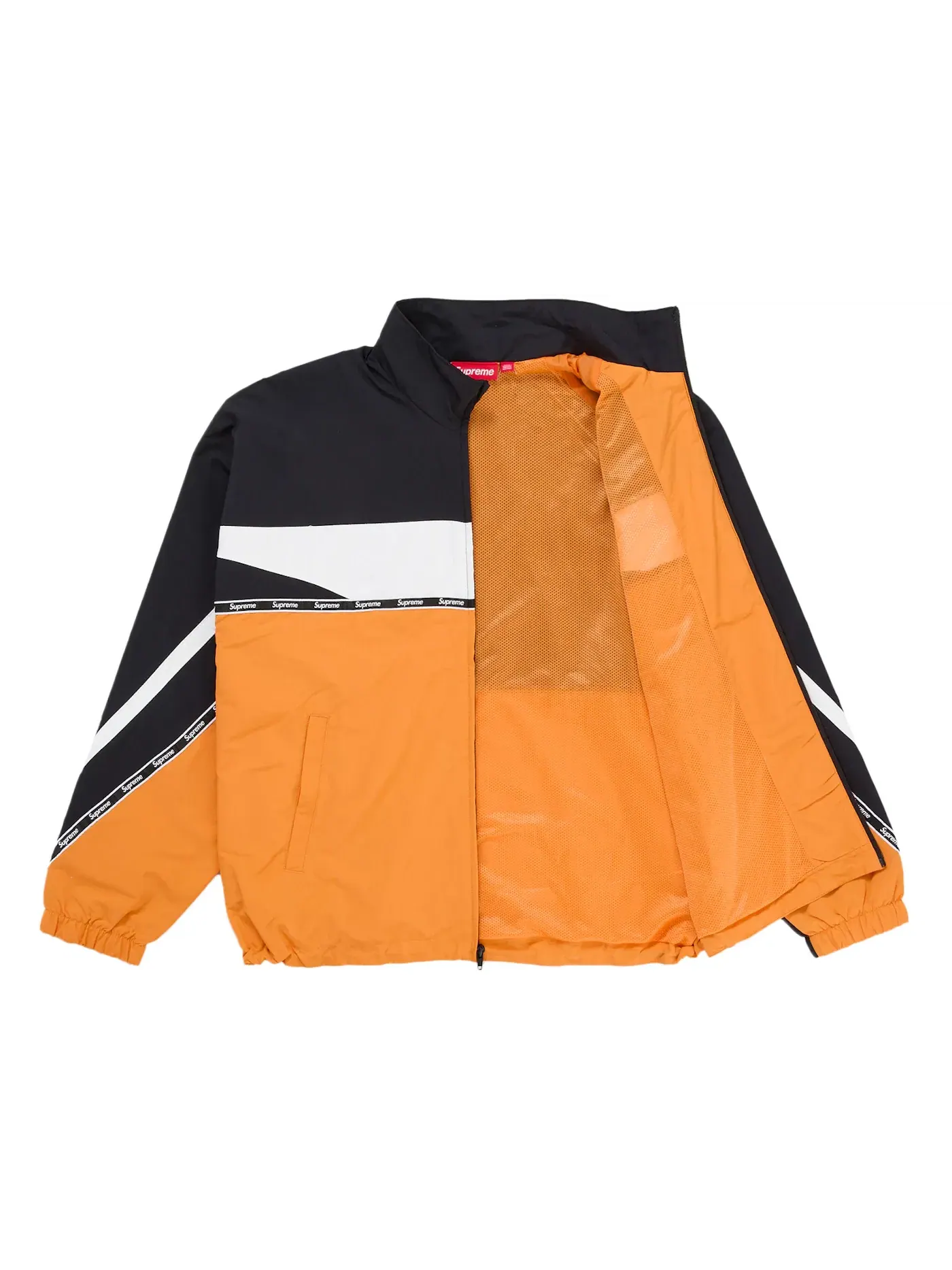 Мужская куртка с принтом Supreme Logo Taping Track Jacket — изображение 2 из 3, оранжевый
