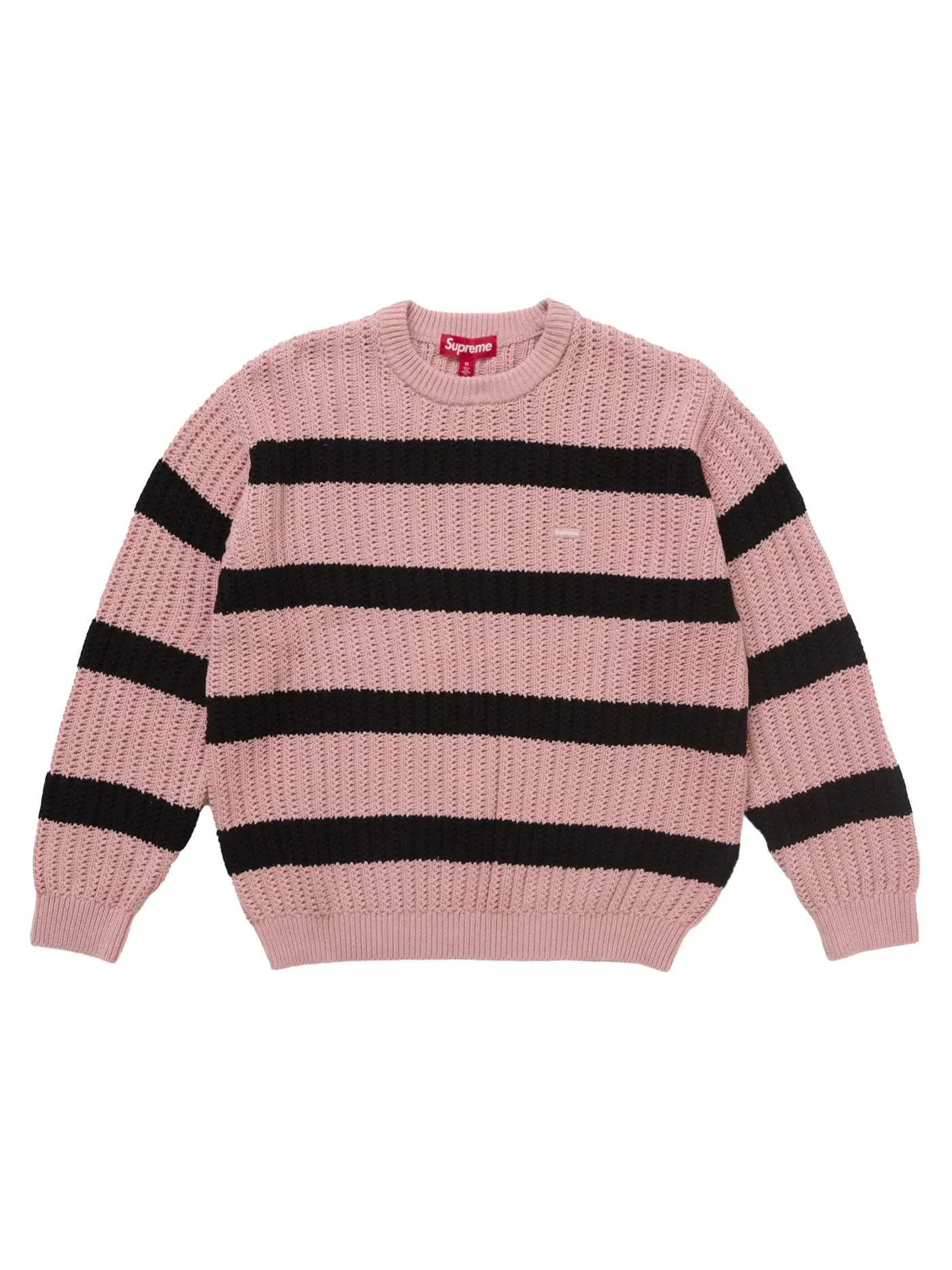 Мужской свитер с полосками Loose Gauge Stripe Small Box Supreme — изображение 1 из 1, розовый