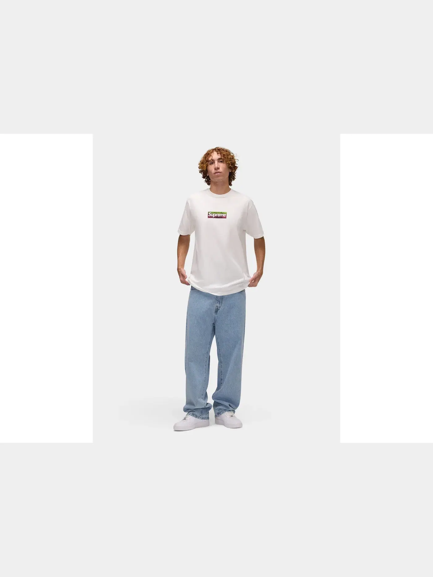 Мужская футболка Supreme Los Angeles Fire Relief Box Logo Tee — изображение 6 из 6, белый