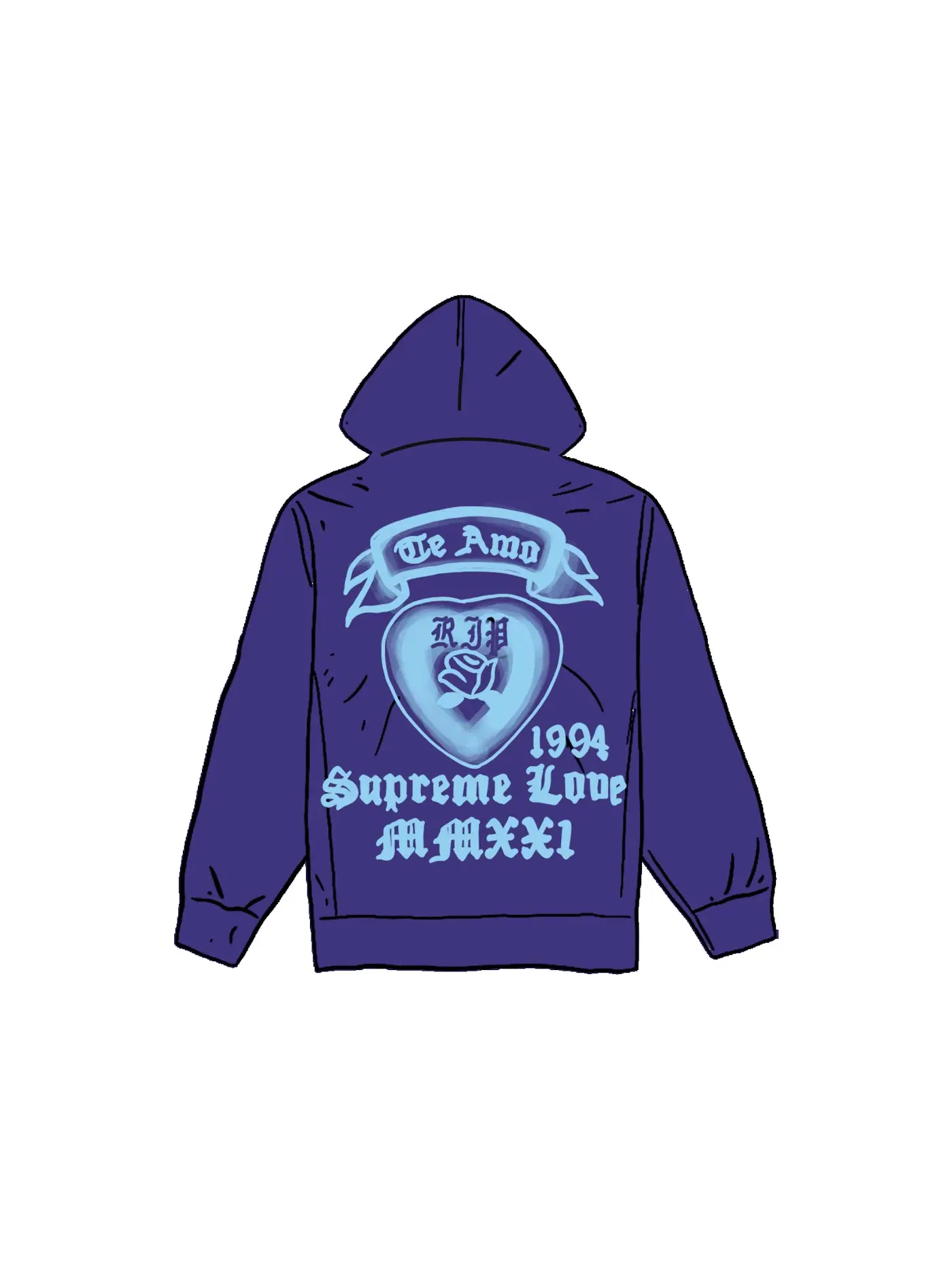 Мужская худи Supreme Hooded Sweatshirt, Dark Royal — изображение 1 из 1