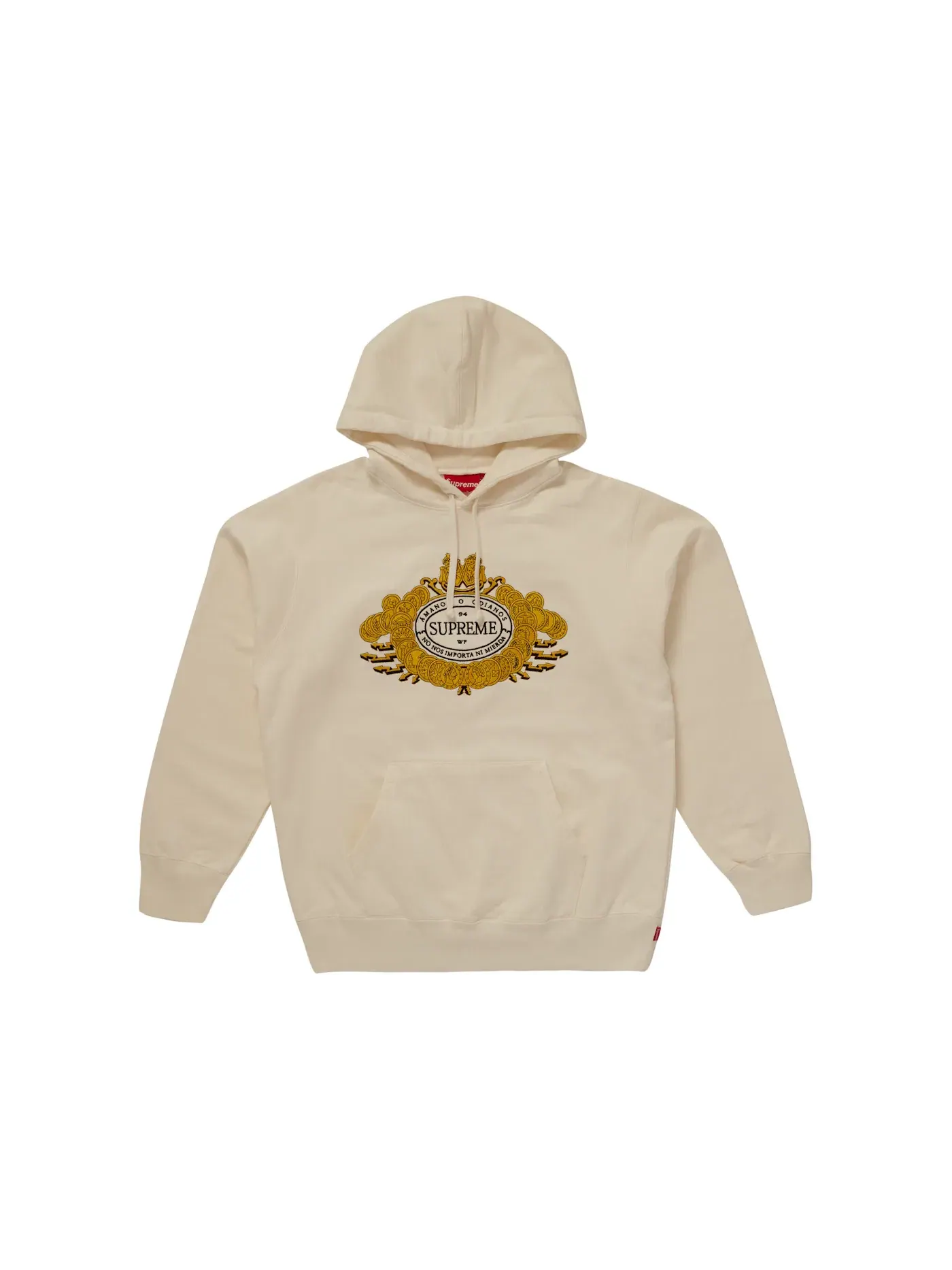 Мужской худи с принтом Supreme Love or Hate Supreme — изображение 1 из 1, белый