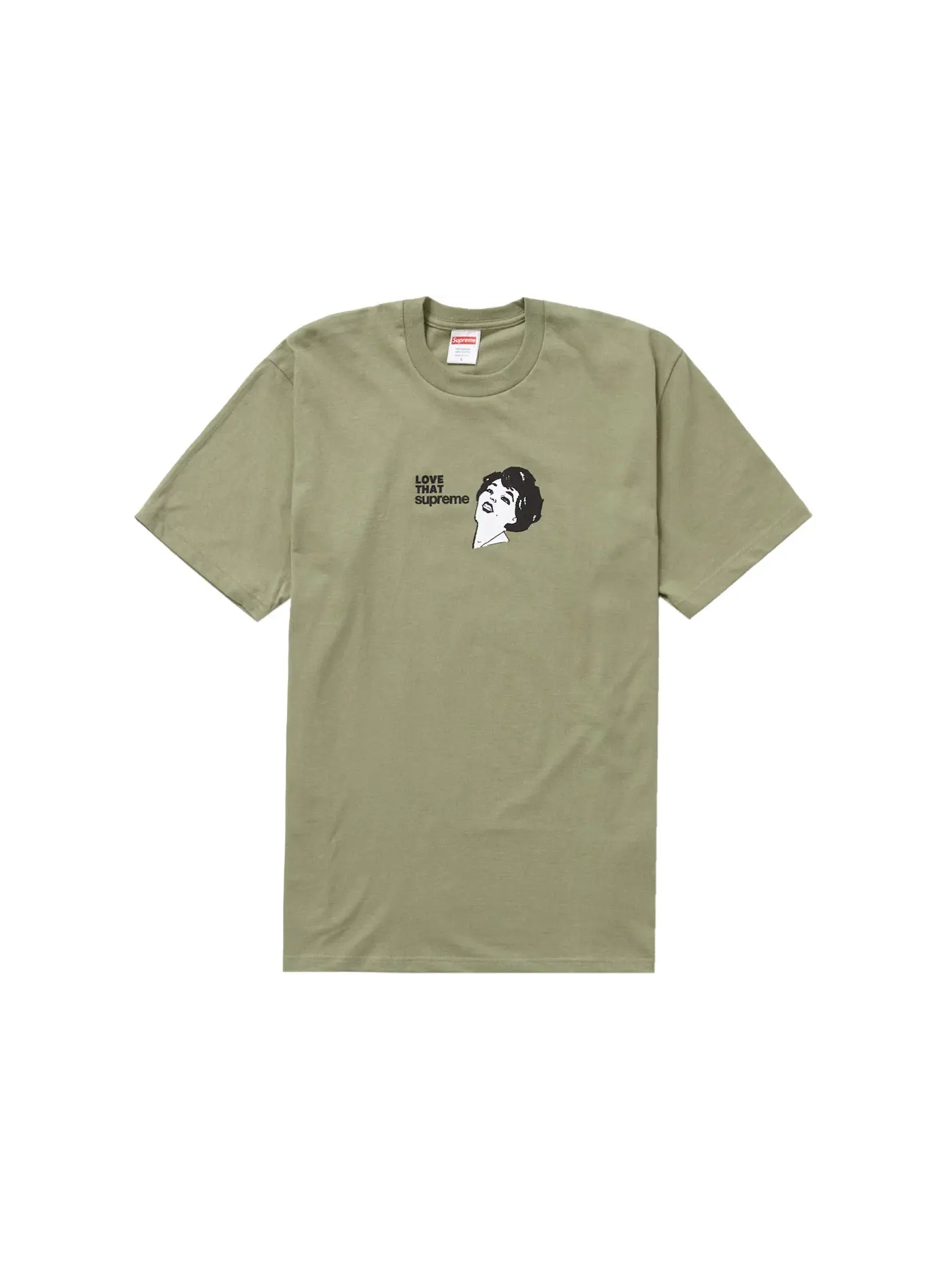 Мужская футболка с принтом Supreme Tee — изображение 1 из 1, светлый оливковый