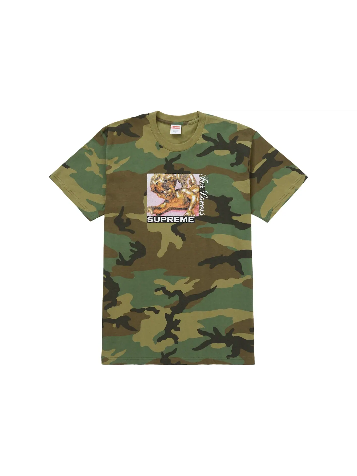 Мужская футболка с принтом Supreme Lovers Tee Supreme, Woodland Camo — изображение 1 из 1