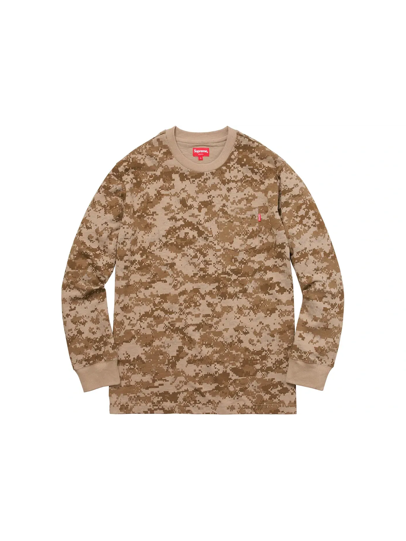 Мужская футболка с длинным рукавом Supreme Tee — изображение 1 из 1, бежевый
