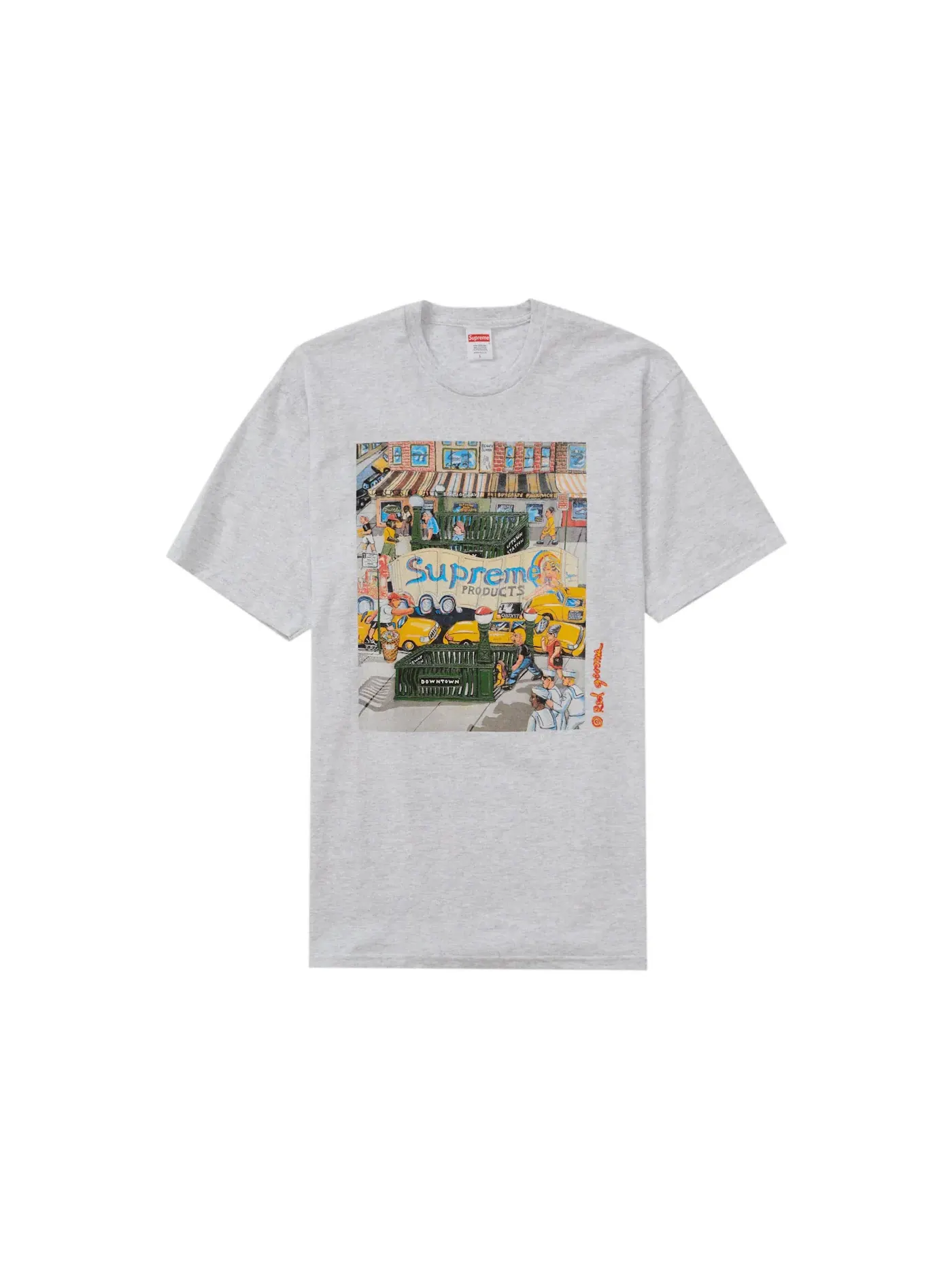 Мужская футболка с принтом Supreme Manhattan Tee — изображение 1 из 2, серый