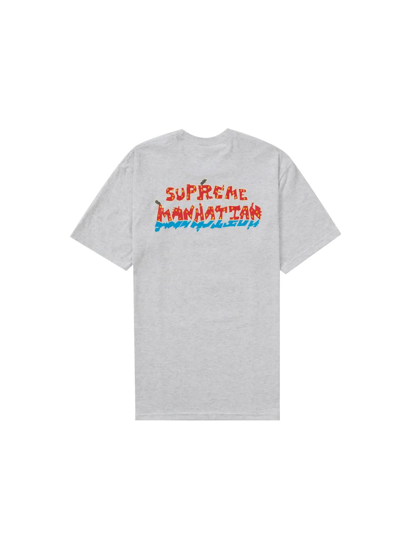 Мужская футболка с принтом Supreme Manhattan Tee — изображение 2 из 2, серый
