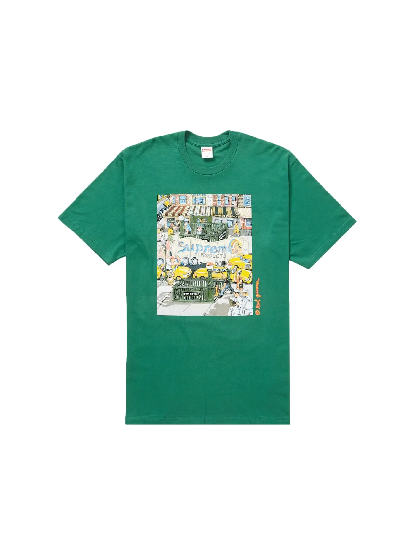Мужская футболка с принтом Supreme Tee — изображение 1 из 2, зеленый