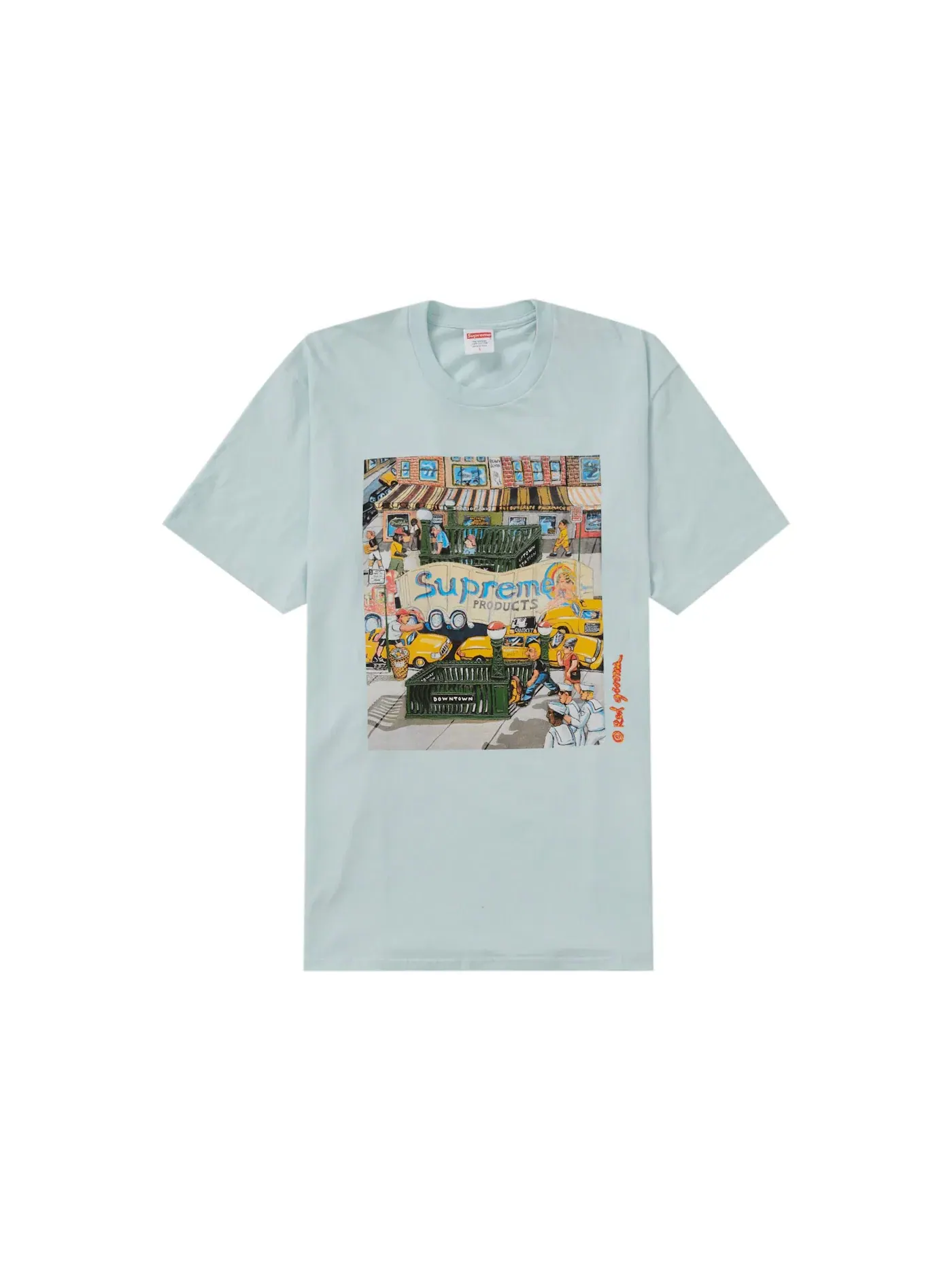 Мужская футболка с принтом Supreme Manhattan Tee — изображение 1 из 2, бледный синий