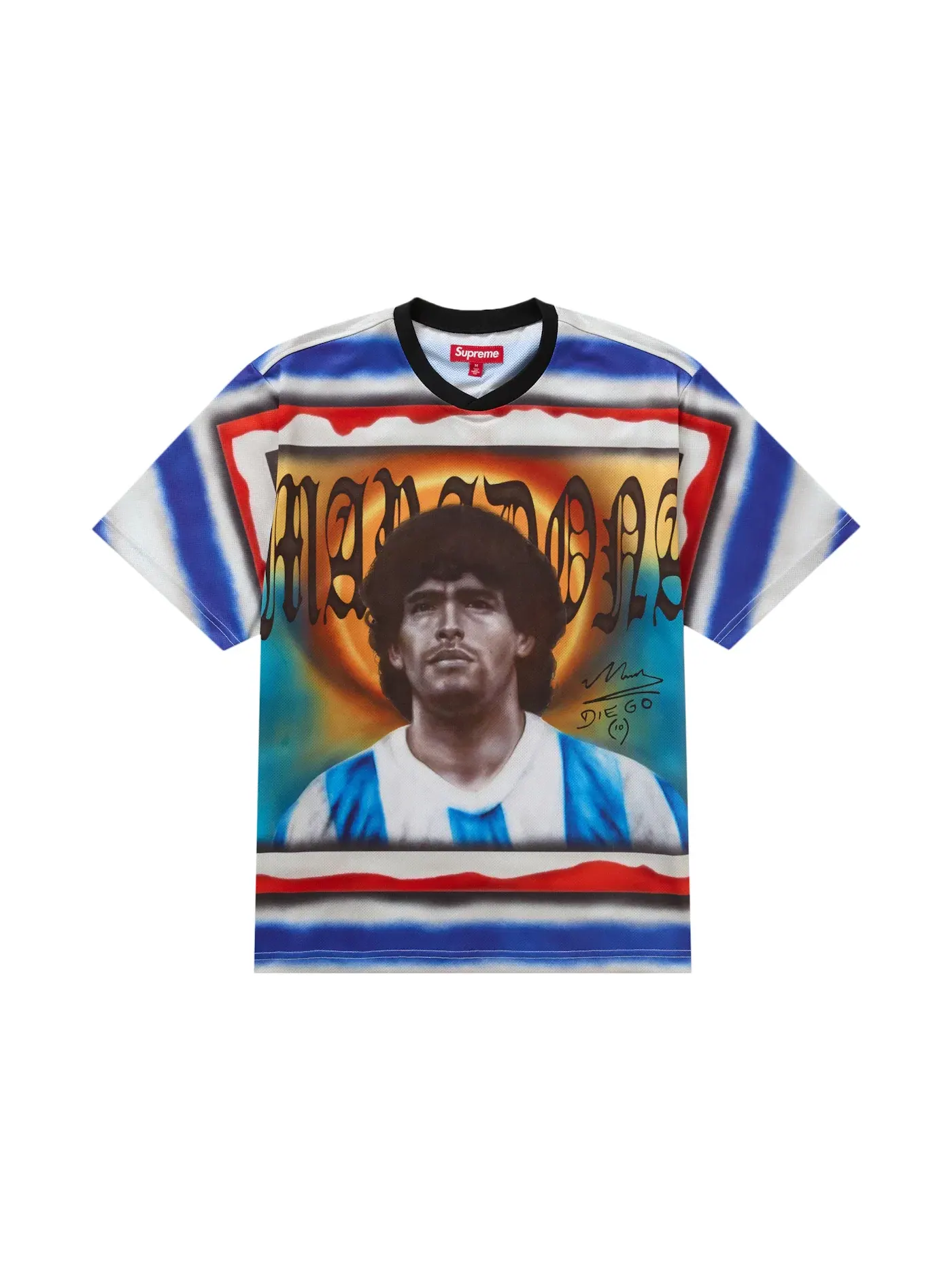 Мужская футбольная футболка с принтом Maradona Soccer Jersey Supreme — изображение 1 из 2, мульти