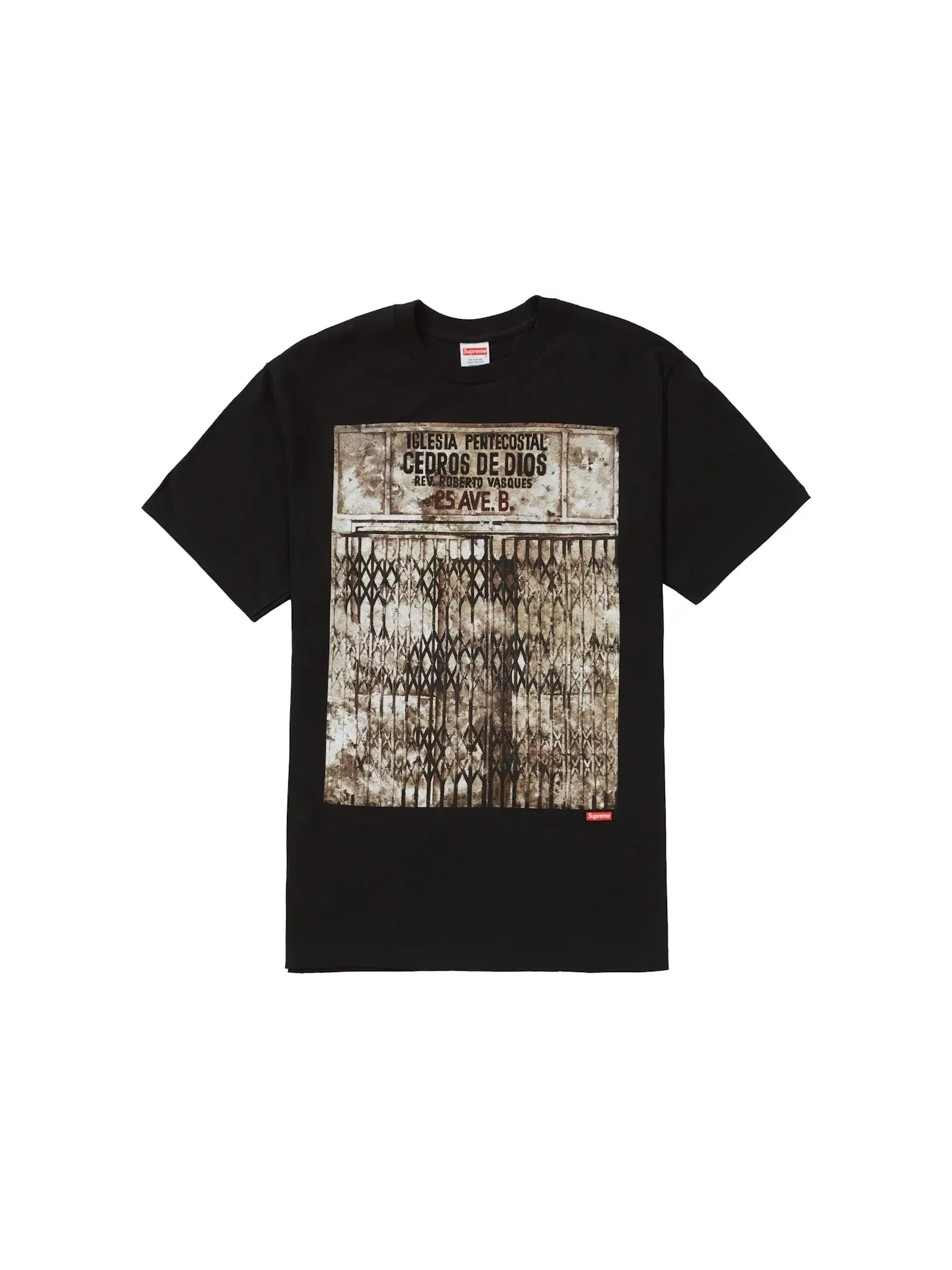 Мужская футболка с принтом Supreme Martin Wong Iglesia Pentecostal Tee — изображение 1 из 2, черный