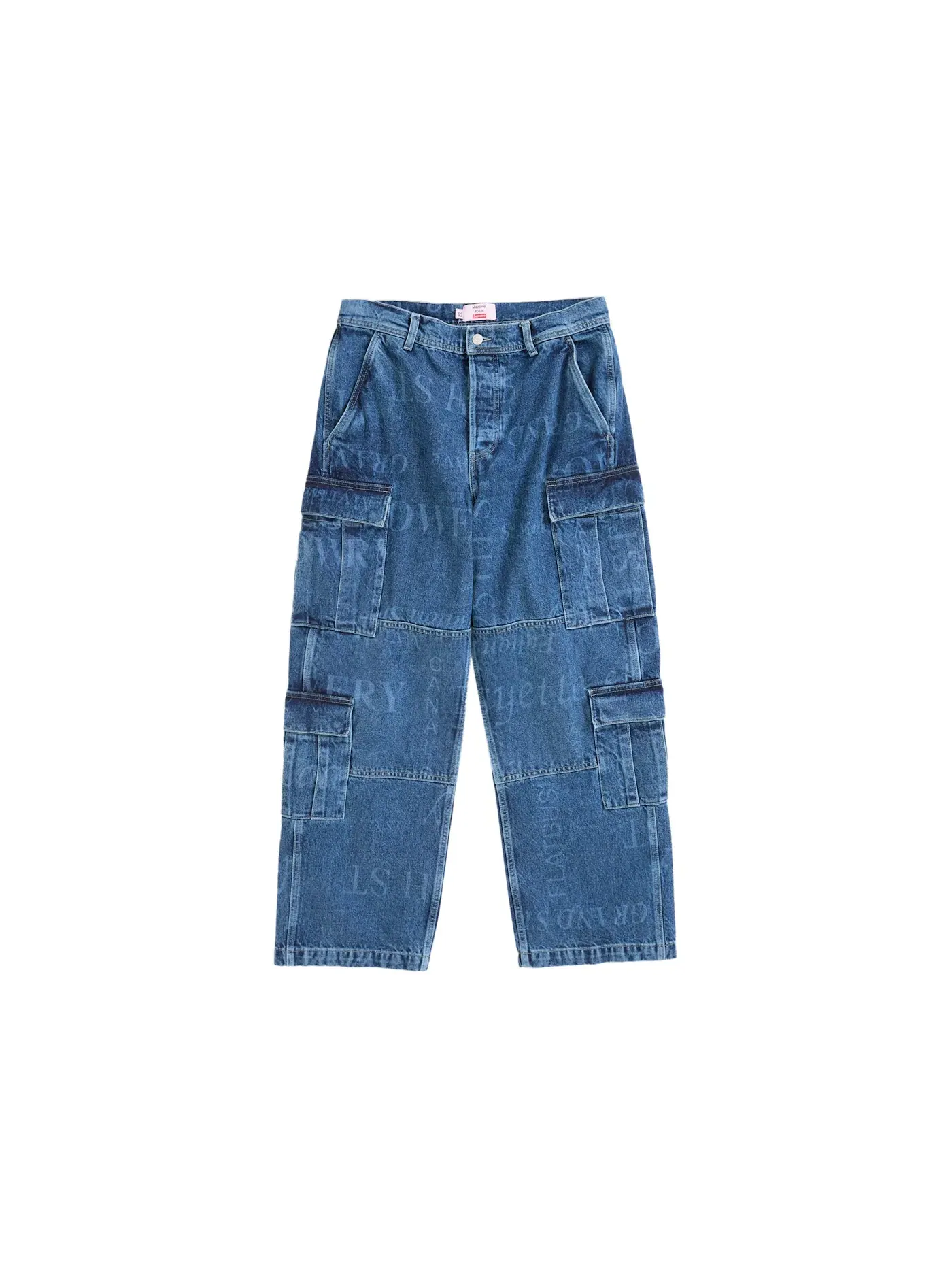 Мужские джинсовые карго-брюки с принтом Martine Rose Pant Supreme — изображение 1 из 2, синий