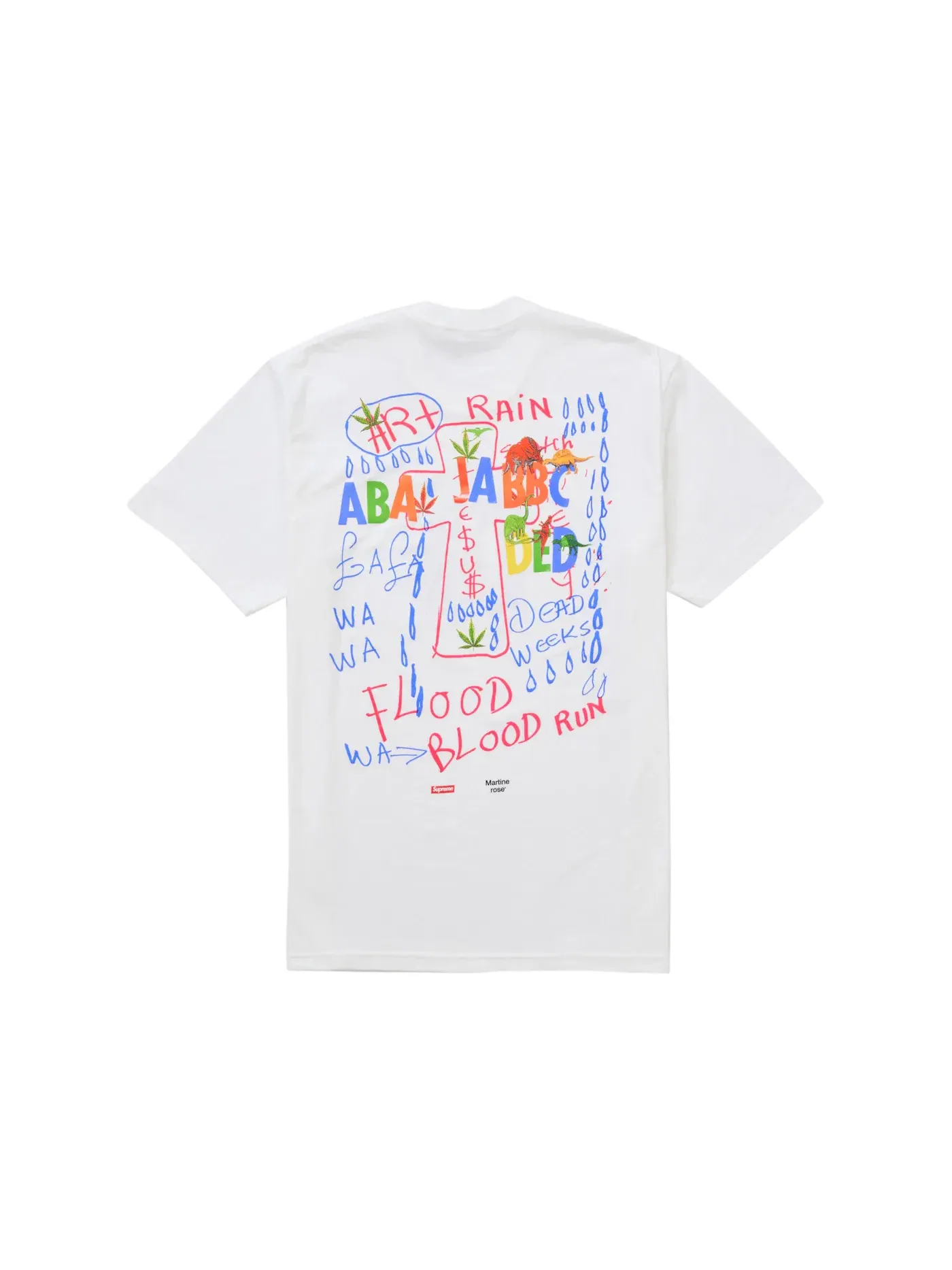 Мужская футболка с принтом Supreme Martine Rose Lee Scratch Perry Tee — изображение 2 из 2, белый