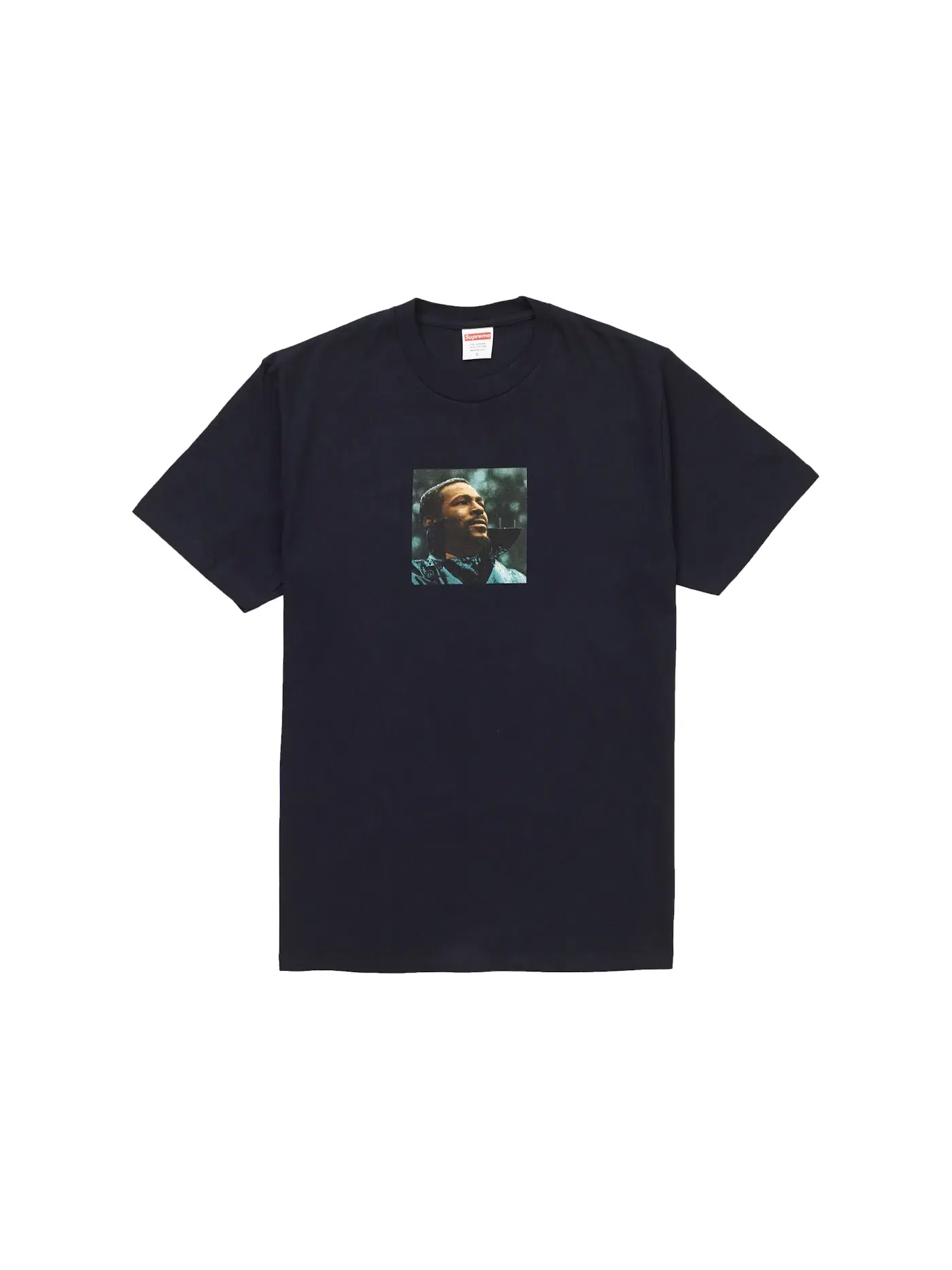Мужская футболка с принтом Supreme Marvin Gaye Tee — изображение 1 из 1, темно-синий