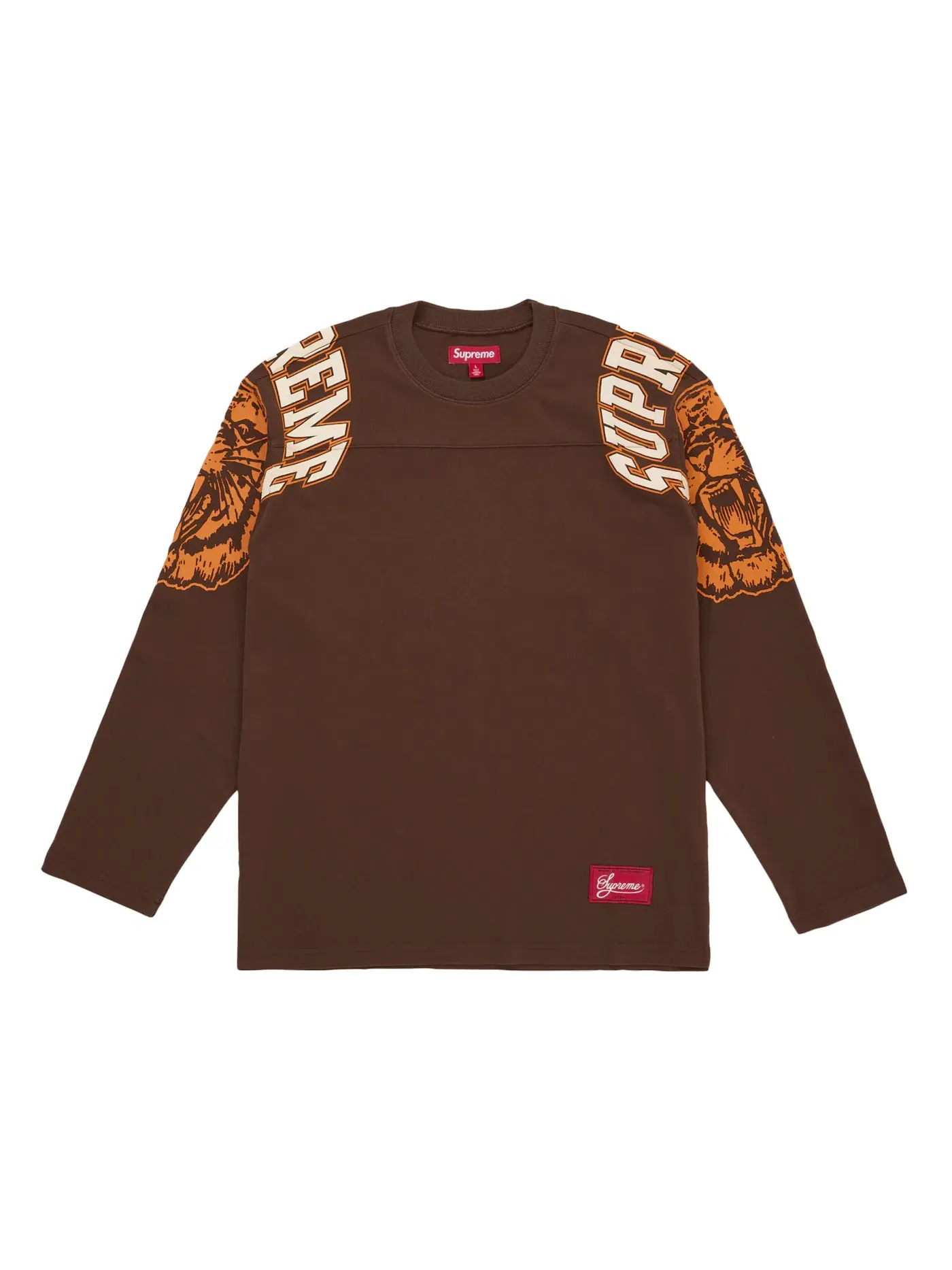 Мужская футболка с длинным рукавом Supreme Mascot L/S Football Top — изображение 1 из 1, коричневый