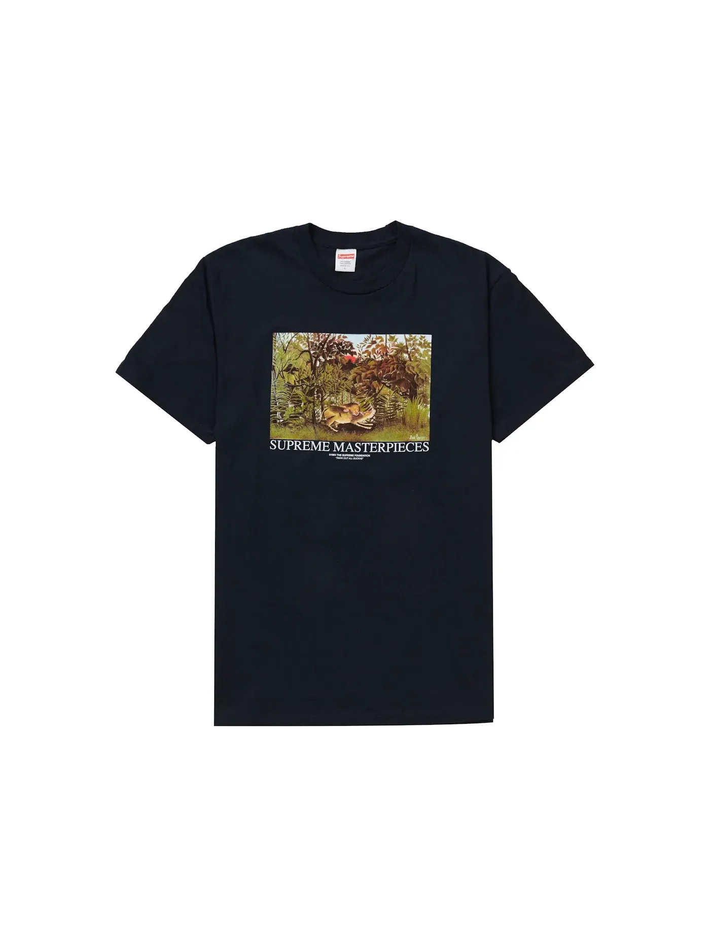 Мужская футболка с принтом Supreme Masterpieces Tee Supreme — изображение 1 из 1, темно-синий