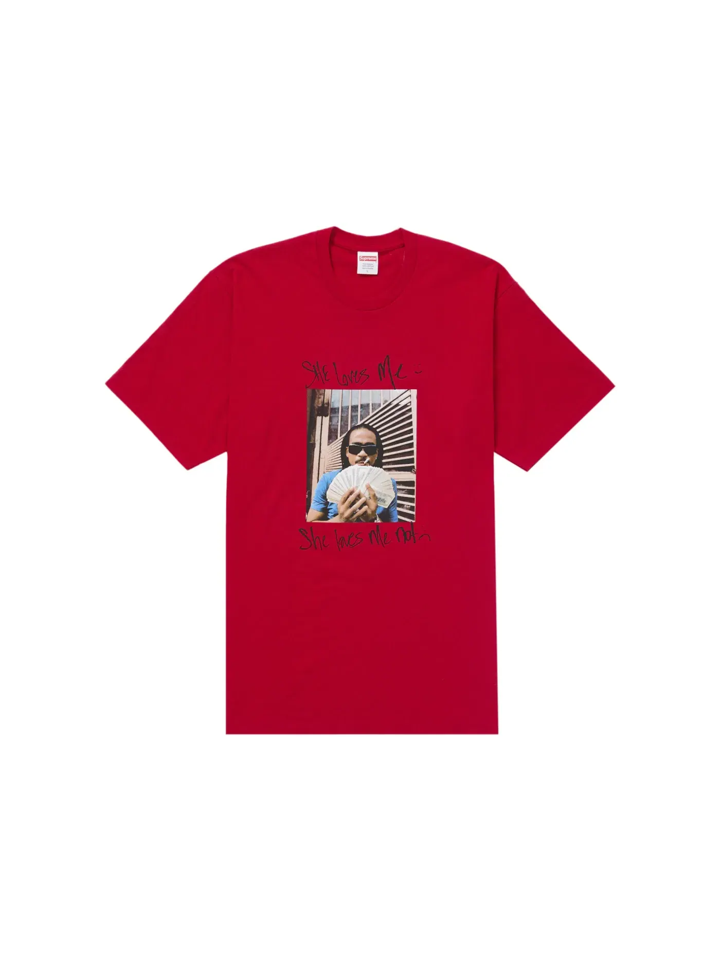 Мужская футболка с принтом Supreme Tee — изображение 1 из 2, красный