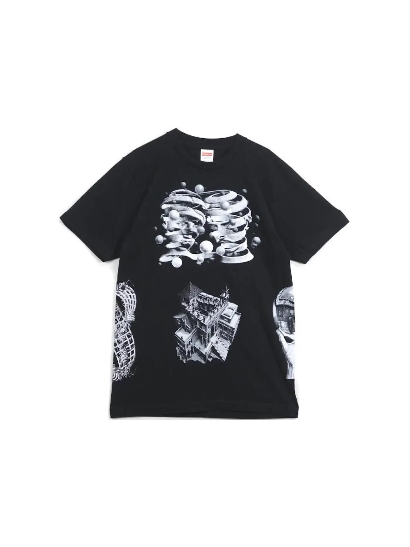 Мужская футболка с принтом MC Escher Collage Tee Supreme — изображение 1 из 1, черный