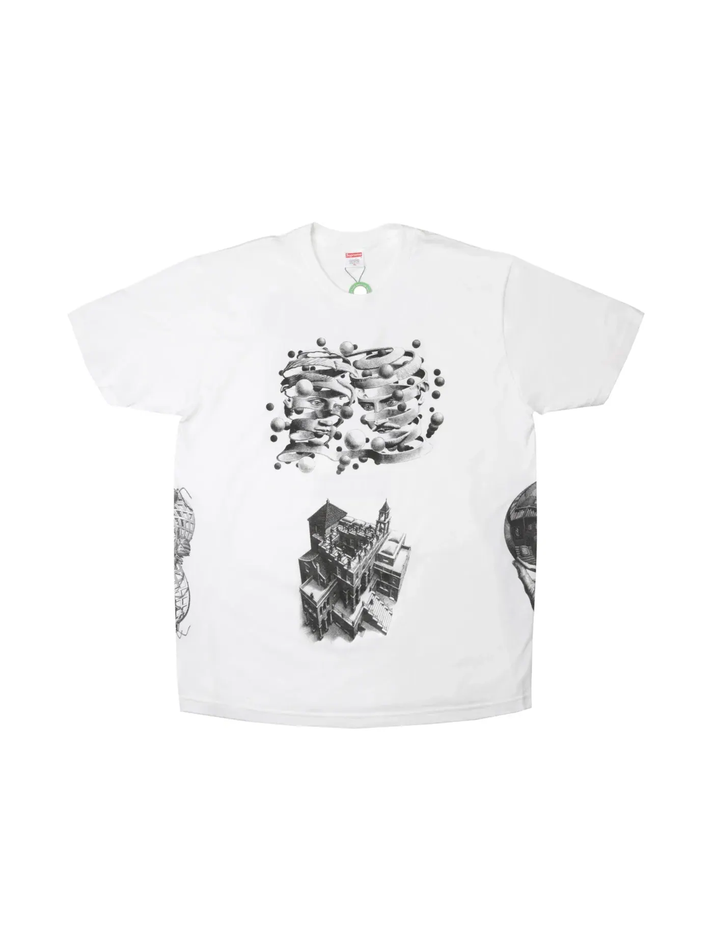 Мужская футболка с принтом Supreme MC Escher Collage Tee — изображение 1 из 1, белый