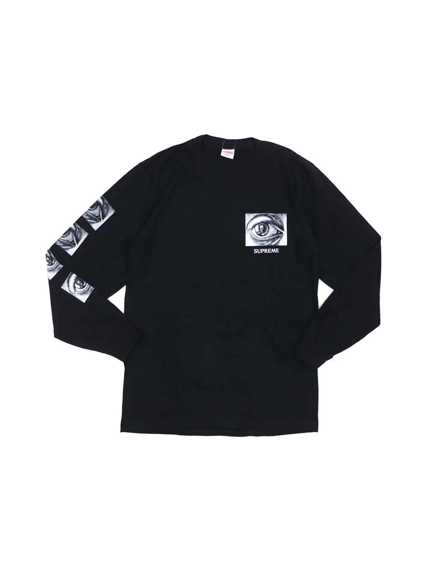 Мужская футболка с принтом Supreme MC Escher Eye LS Tee — изображение 1 из 1, черный